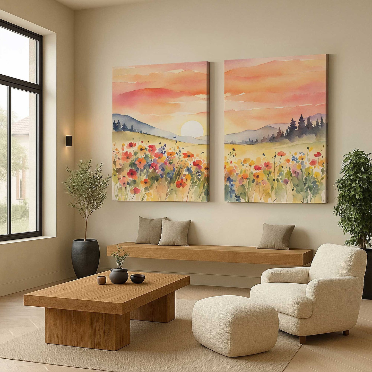 [Color:Stretched Canvas], Picture of art in a room