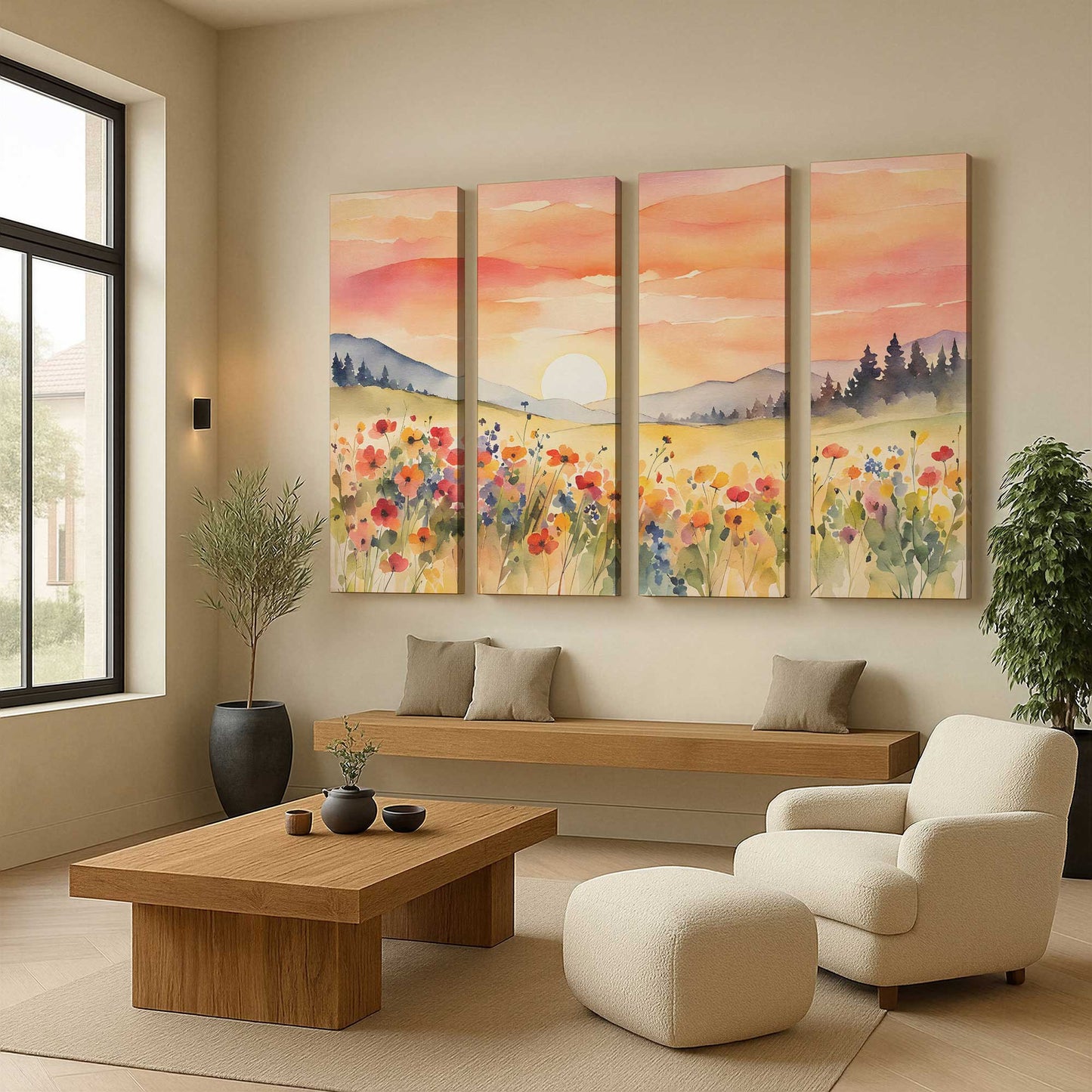 [Color:Stretched Canvas], Picture of art in a room