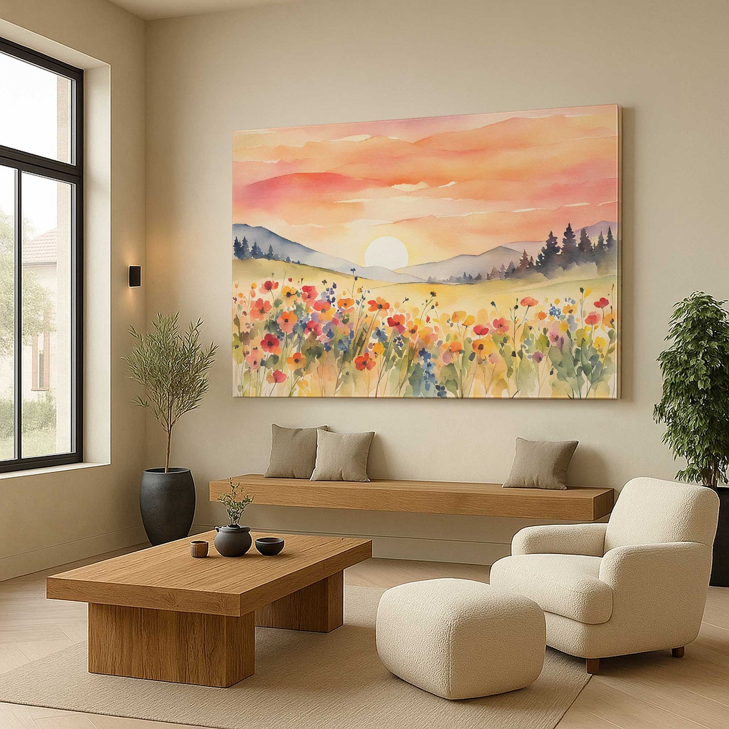 [Color:Stretched Canvas], Picture of art in a room