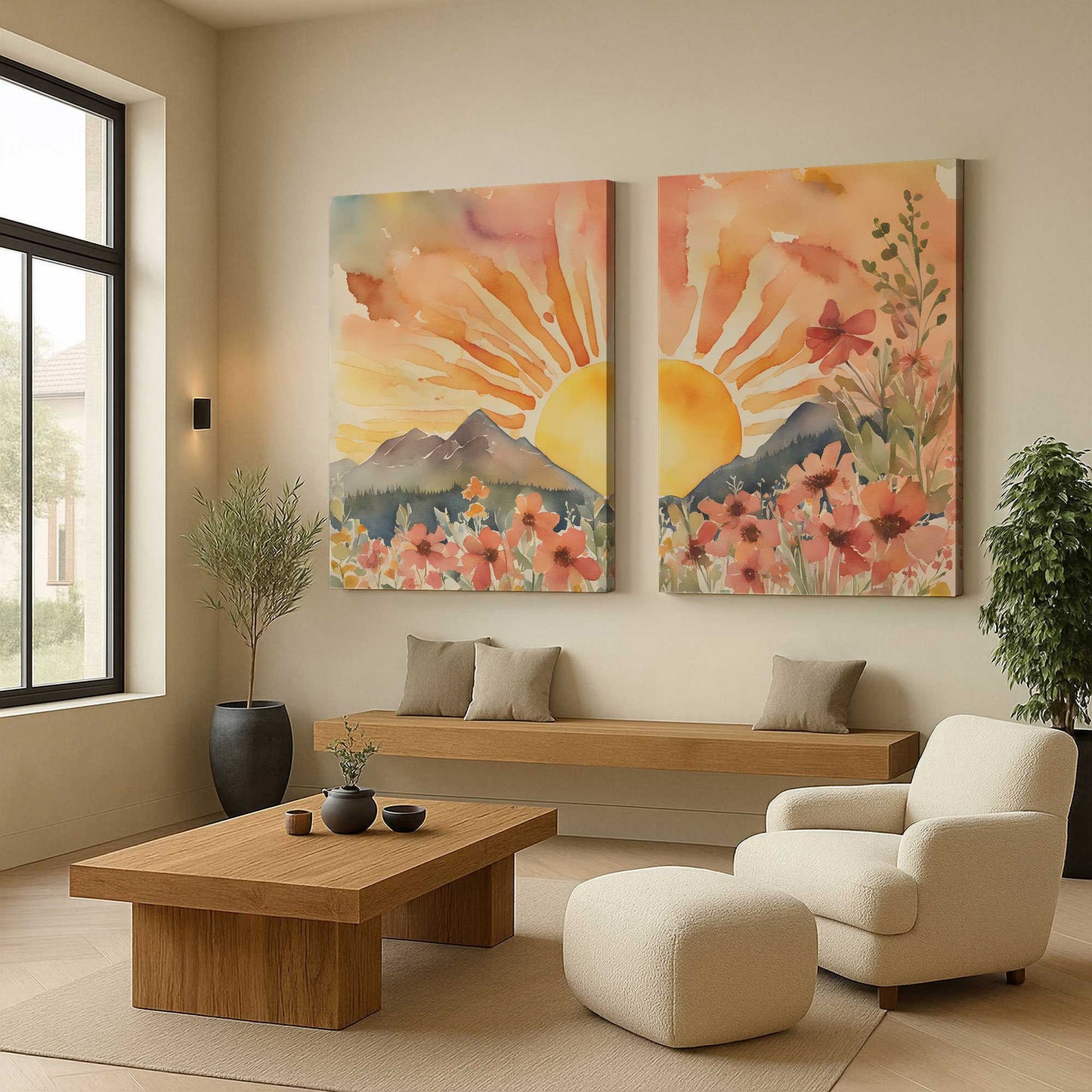 [Color:Stretched Canvas], Picture of art in a room