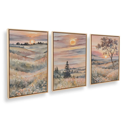 [Color:American Maple], Picture of art in a American Maple frame at an angle