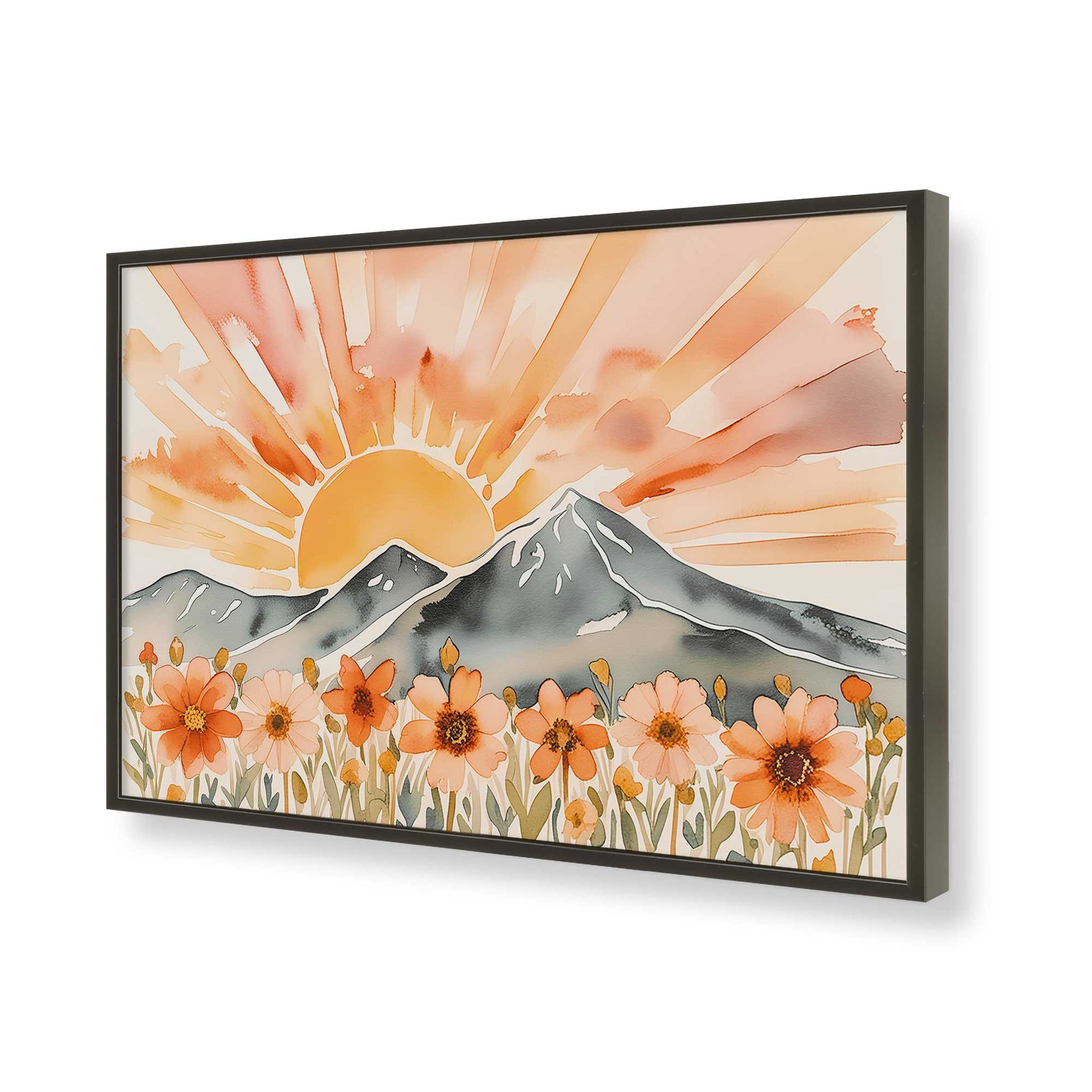 [Color:Satin Black], Picture of art in a Satin Black frame of the corner