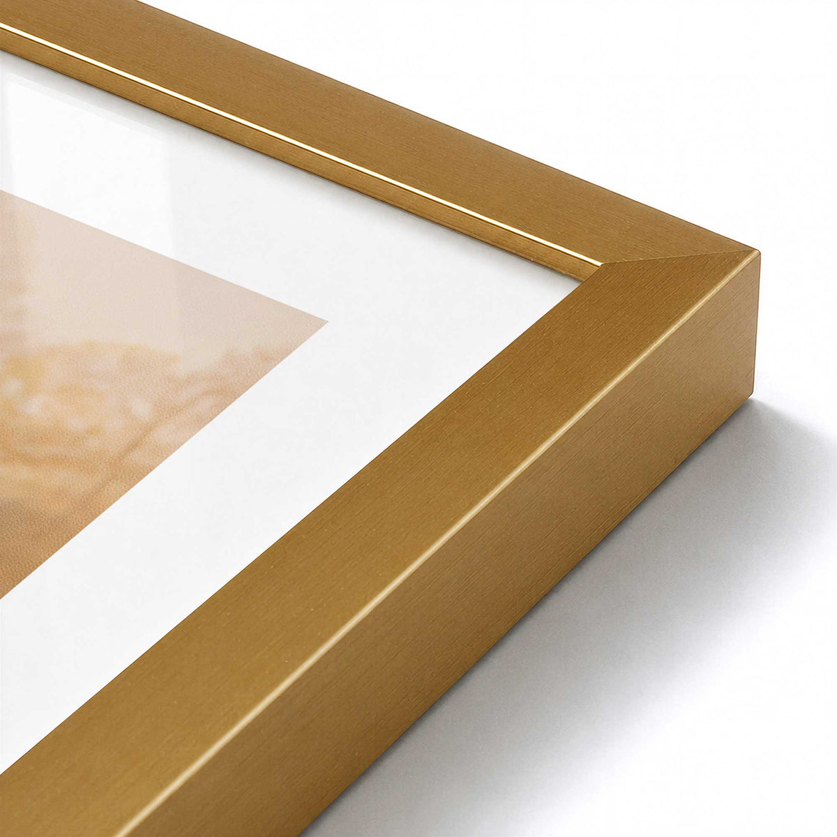 [Color:Polished Gold], Picture of art in a Polished Chrome frame at an angle