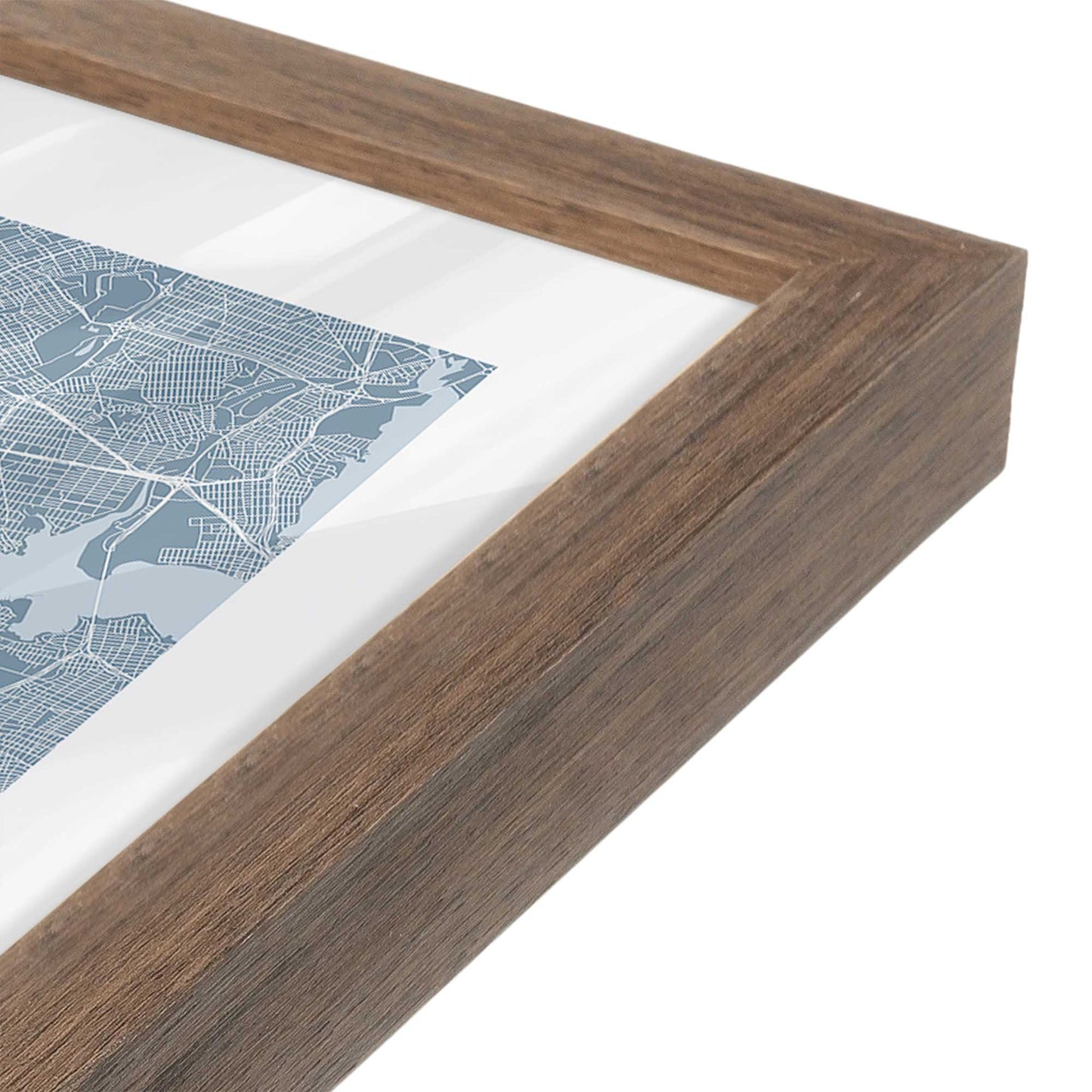 [Color:Walnut], Picture of art in a Walnut frame at an angle