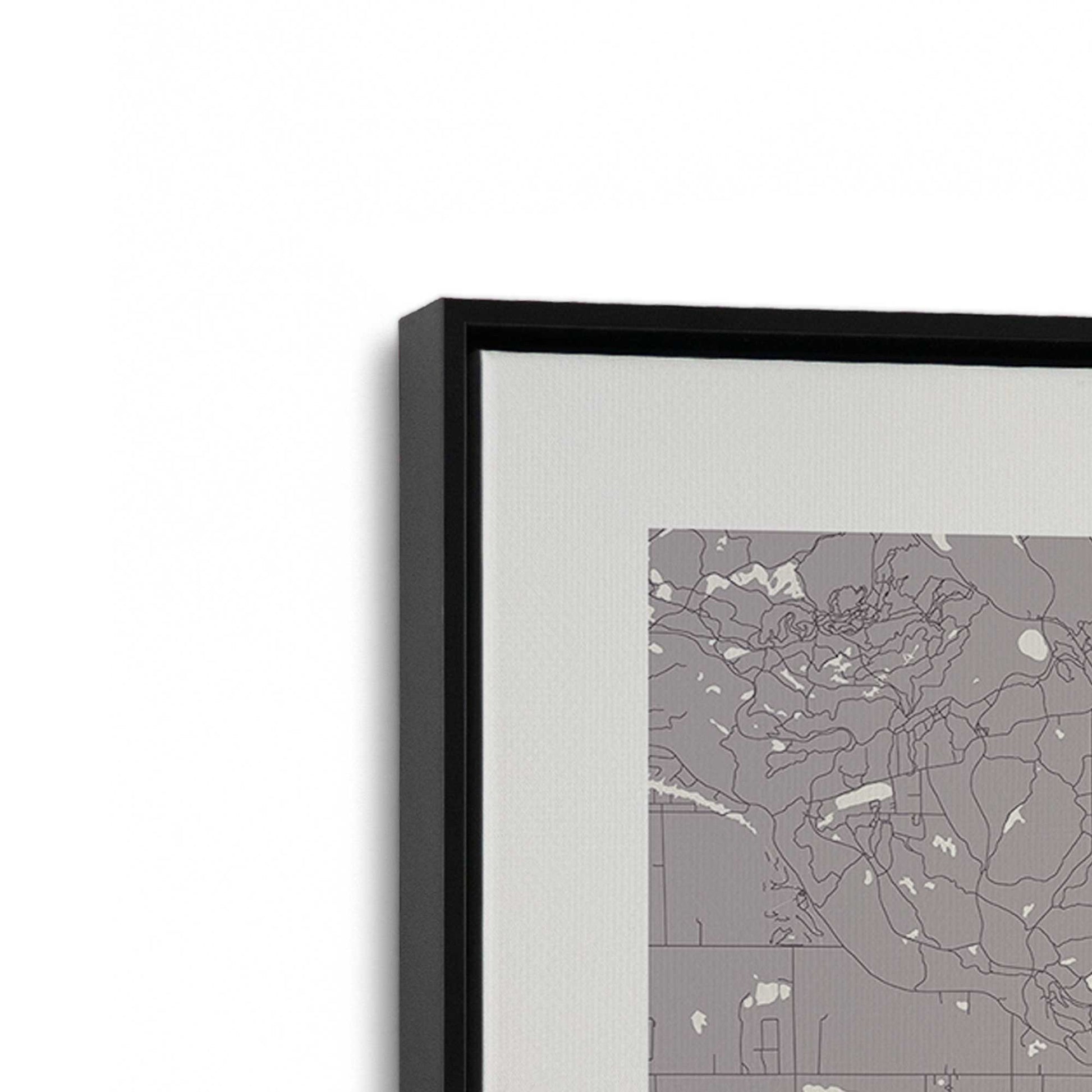 [Color:Satin Black], Picture of art in a Satin Black frame at an angle