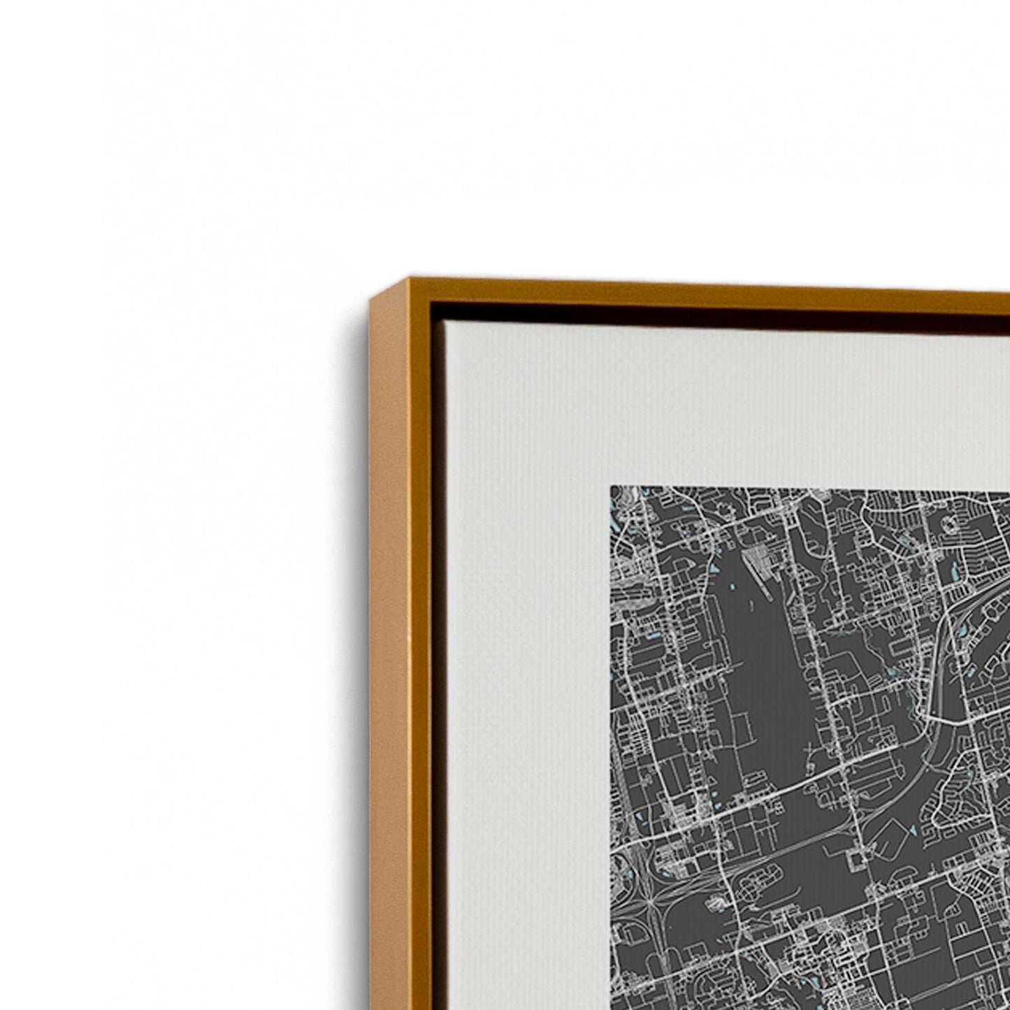 [Color:Polished Gold], Picture of art in a Polished Gold frame at an angle