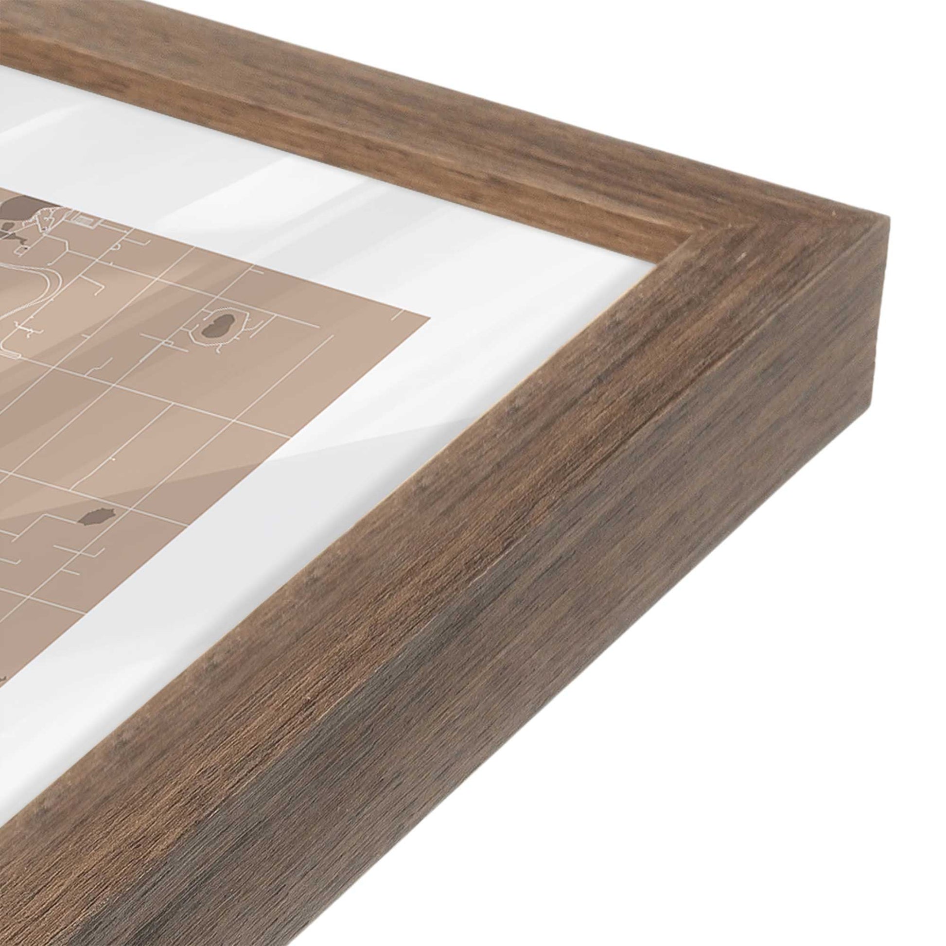 [Color:Walnut], Picture of art in a Walnut frame of the corner