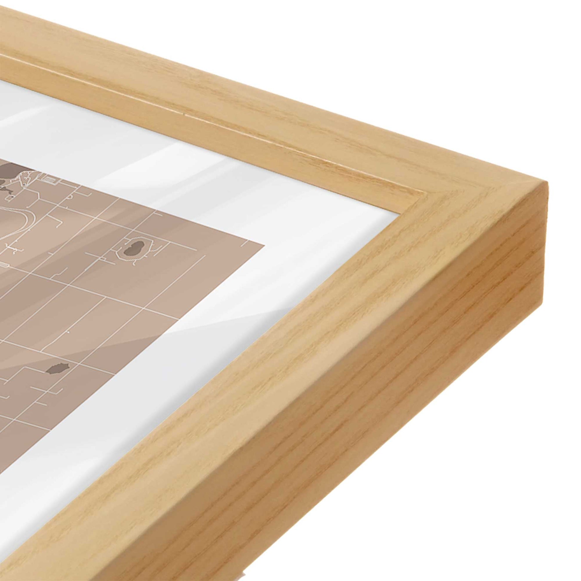 [Color:American Maple], Picture of art in a American Maple frame of the corner