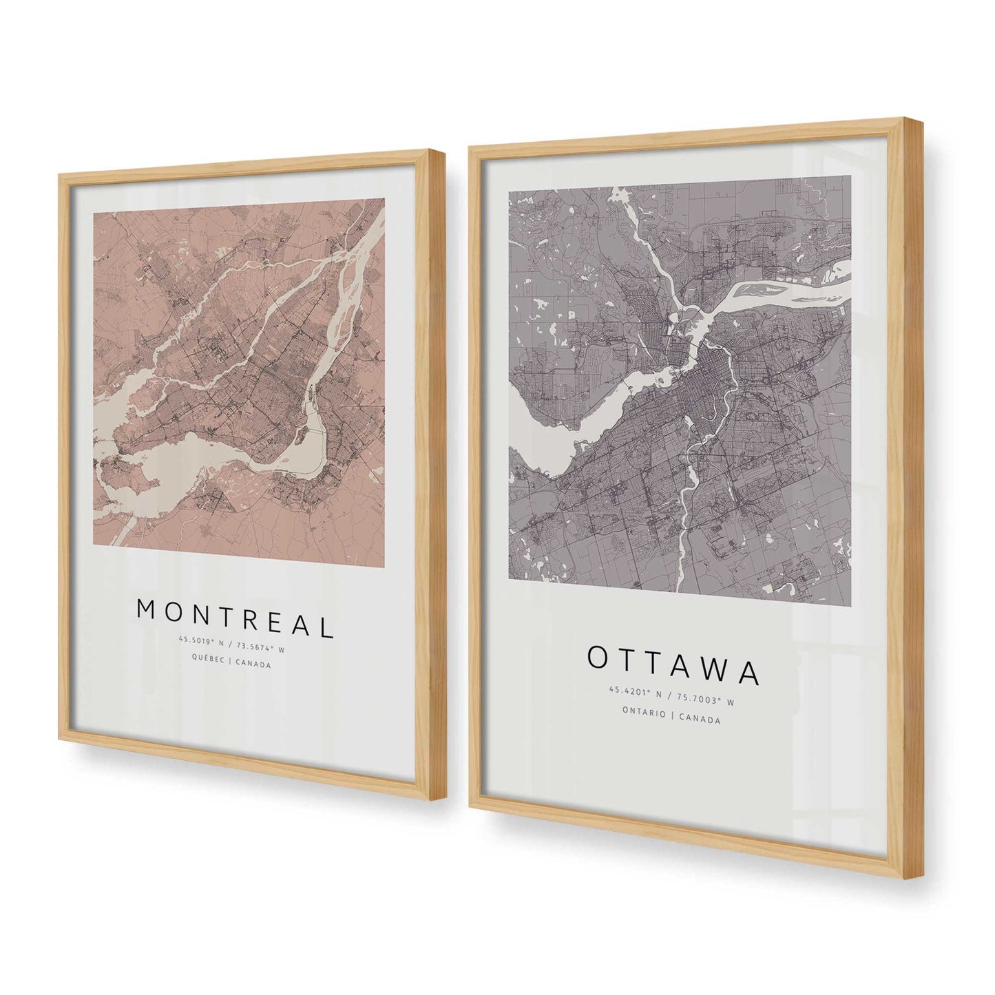 [Color:American Maple], Picture of art in a American Maple frame at an angle