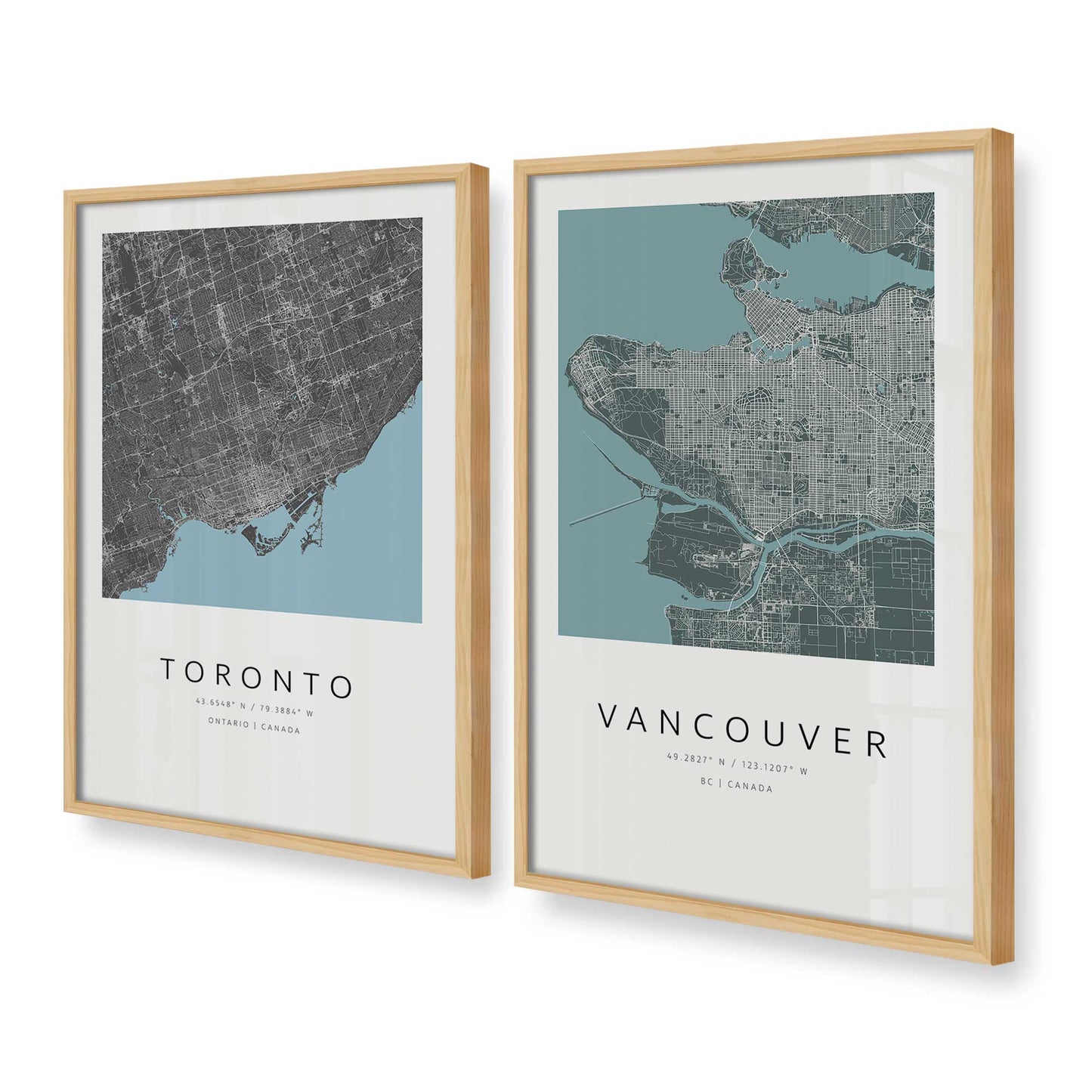 [Color:American Maple], Picture of art in a American Maple frame at an angle