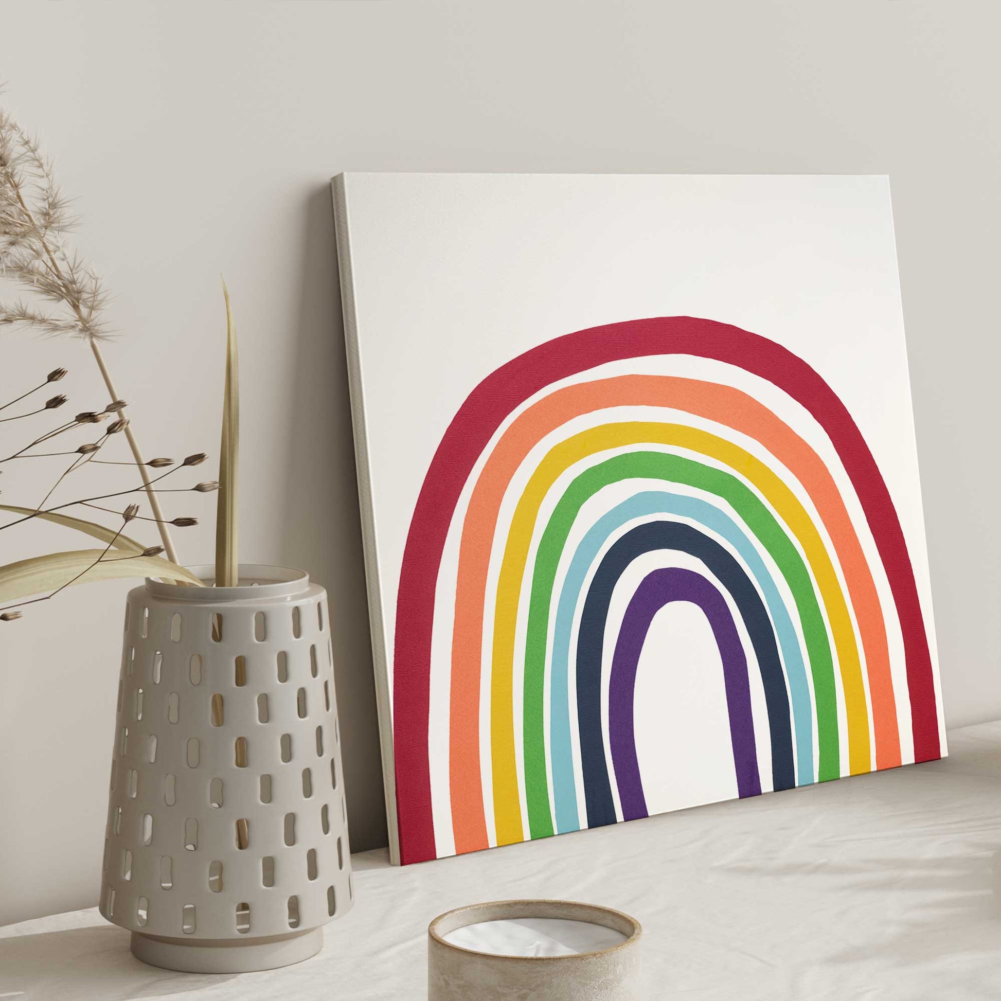 [color:Stretched Canvas],[shape:square], Picture of art on wall