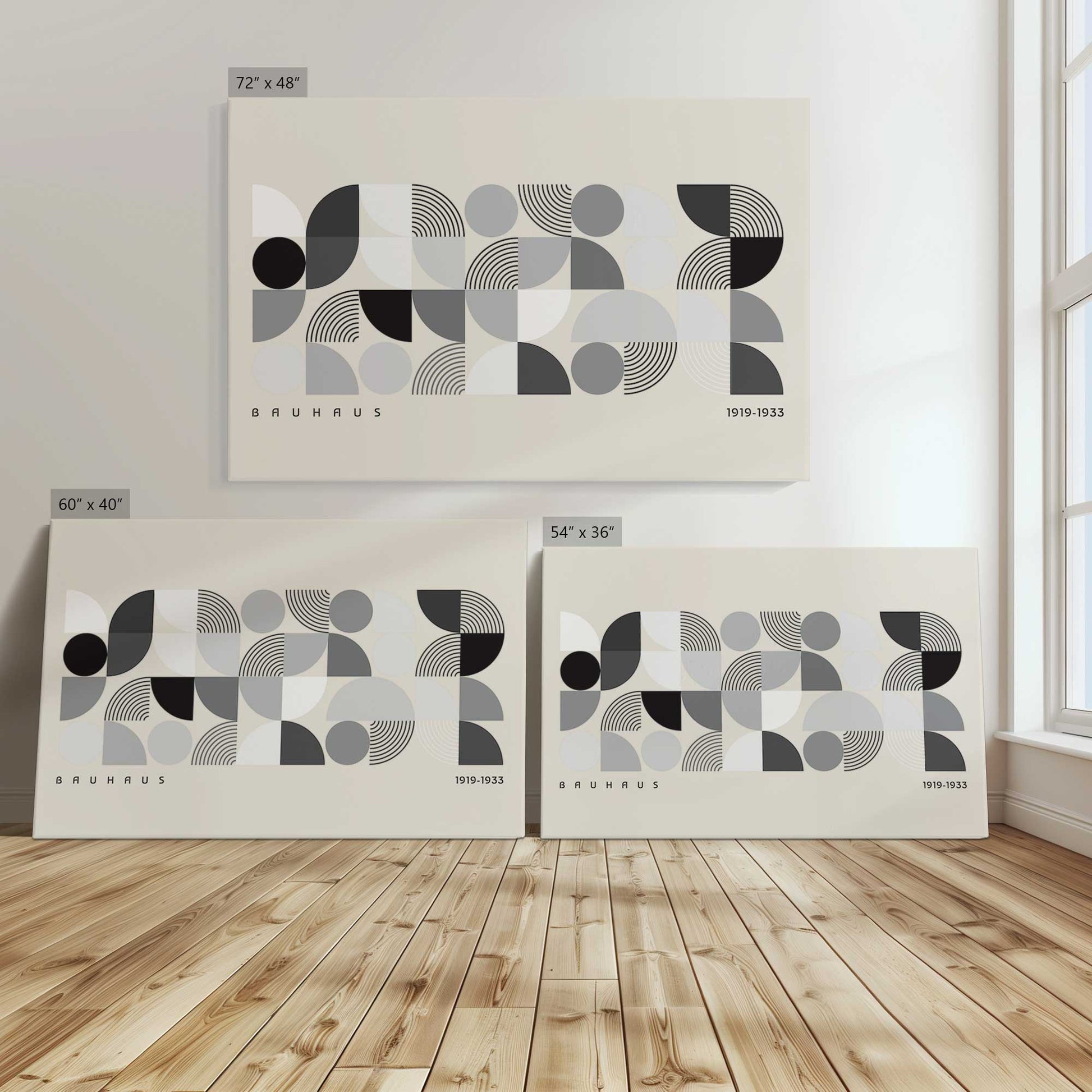 [Color:Stretched Canvas], Image showing the size comparisons
