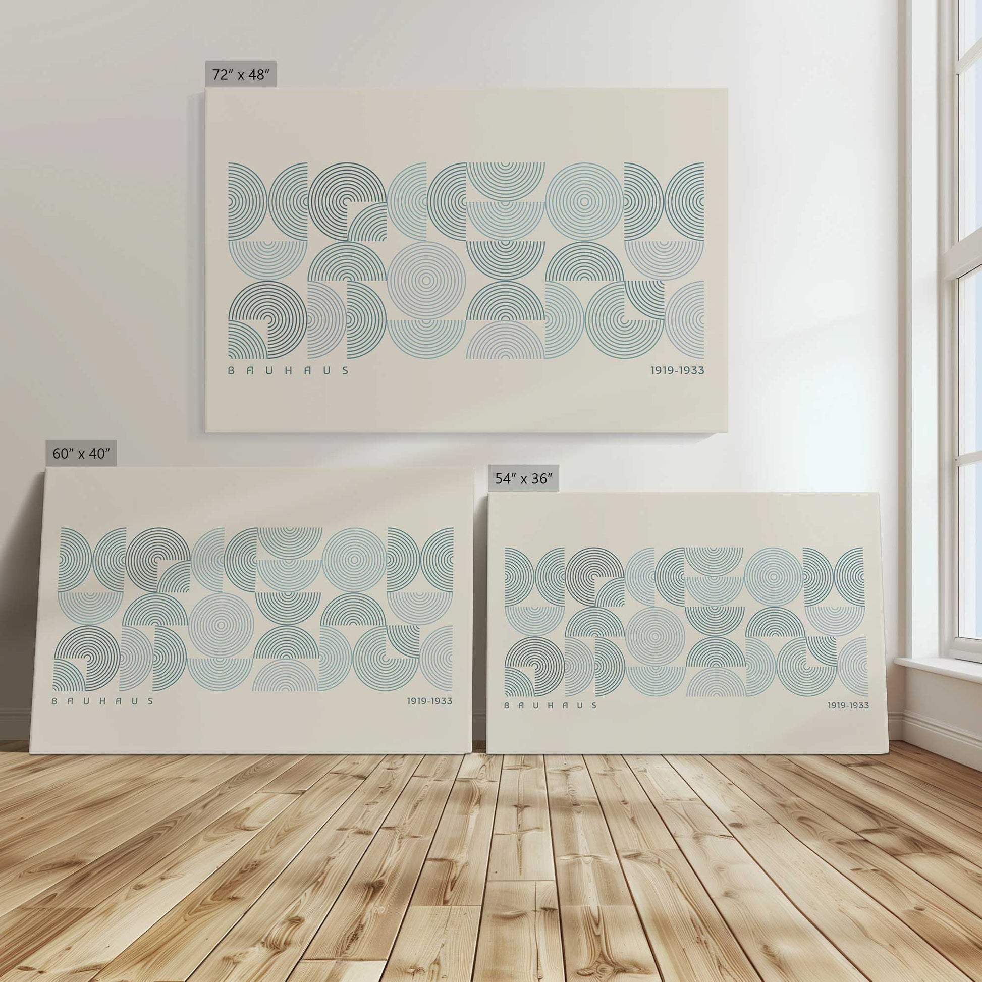 [Color:Stretched Canvas], Image showing the size comparisons