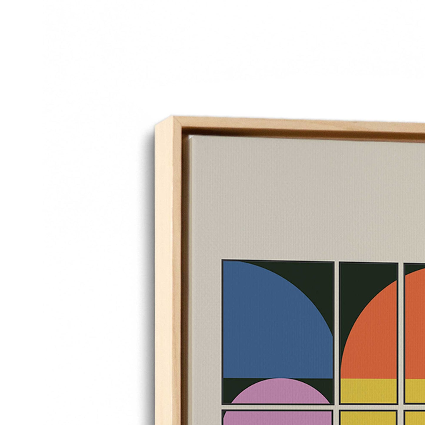 [Color:American Maple], Picture of art in a American Maple frame at an angle