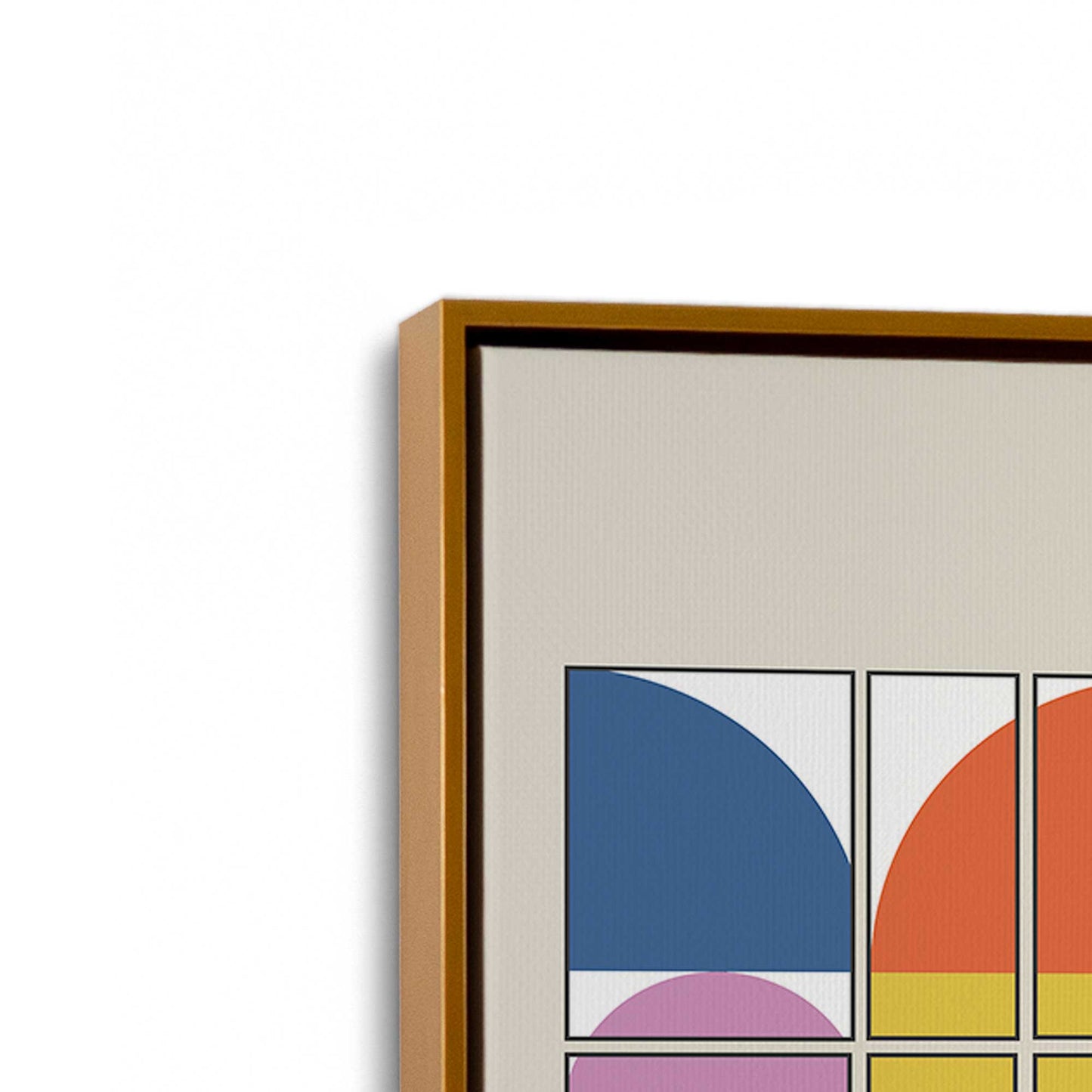 [Color:Polished Gold], Picture of art in a Polished Gold frame at an angle