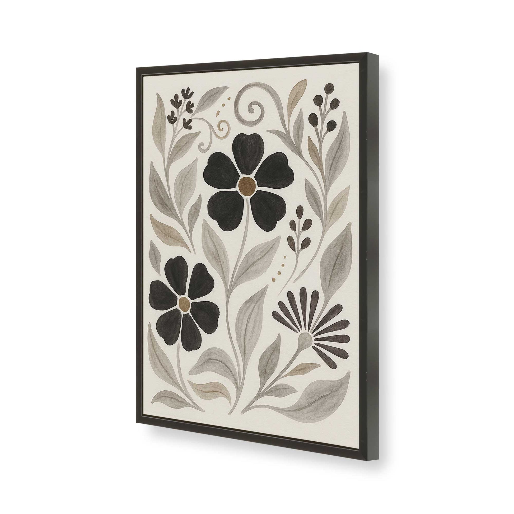 [Color:Satin Black], Picture of art in a Satin Black frame of the corner