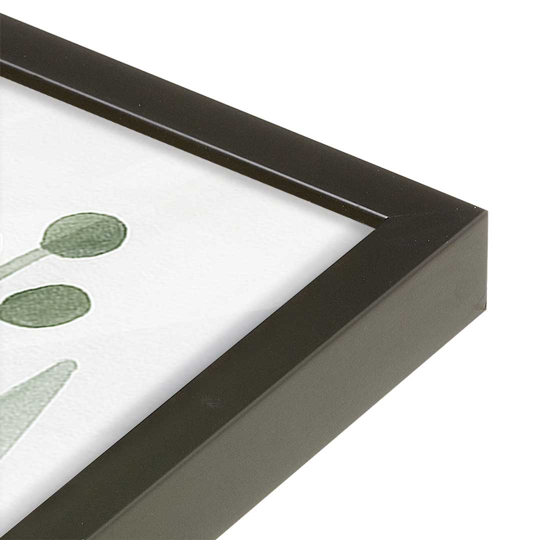 [Color:Satin Black], Picture of art in a Satin Black frame at an angle
