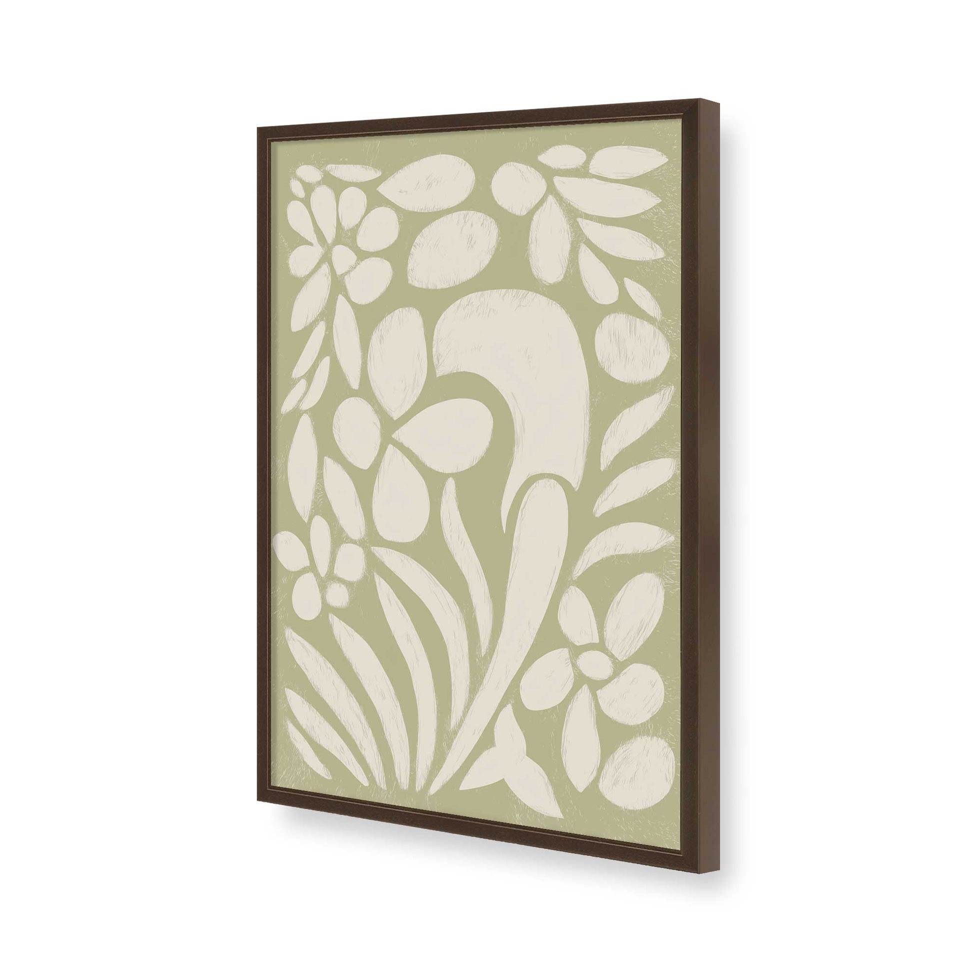 [Color:Brown], Picture of art in a Brown frame of the corner