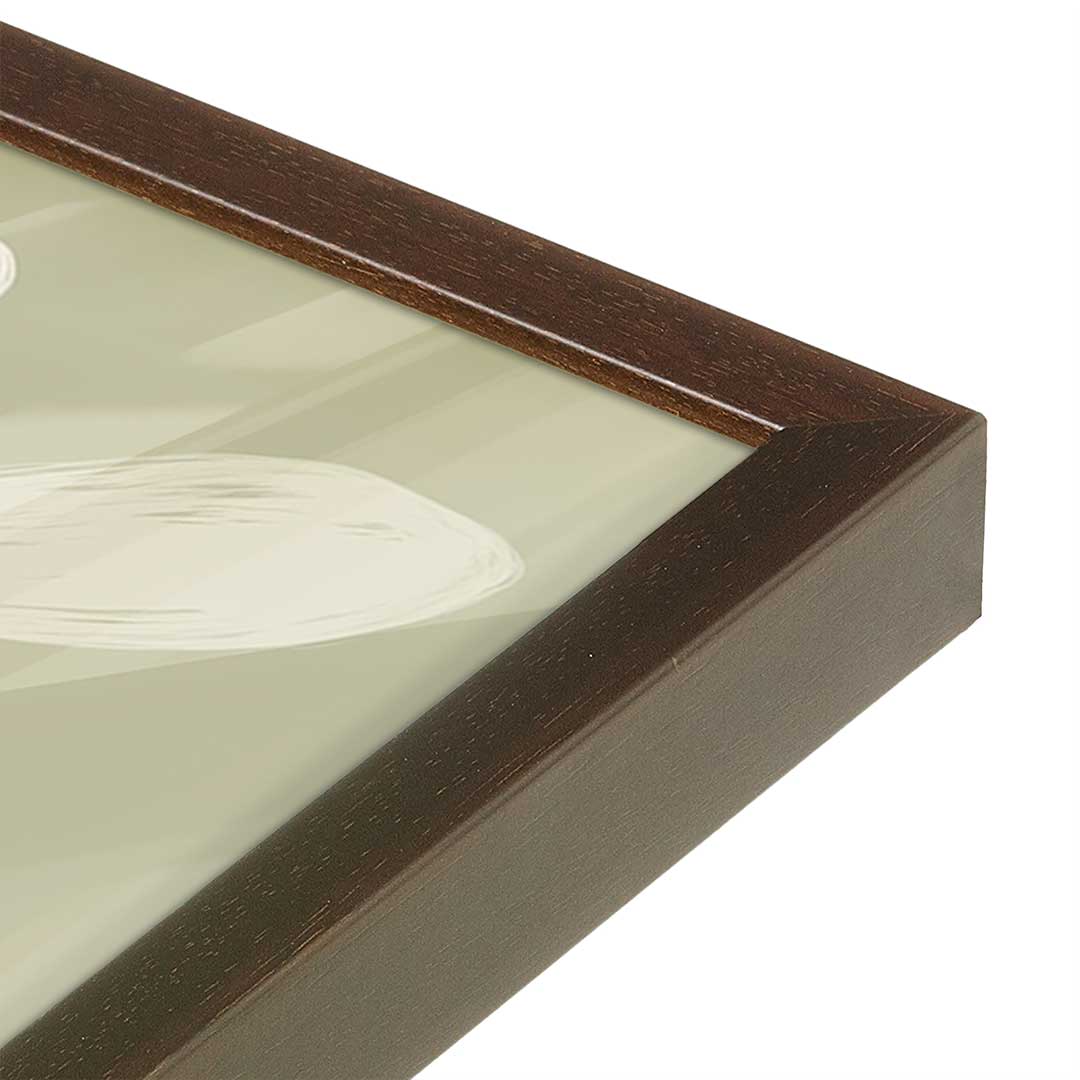 [Color:Brown], Picture of art in a Brown frame at an angle