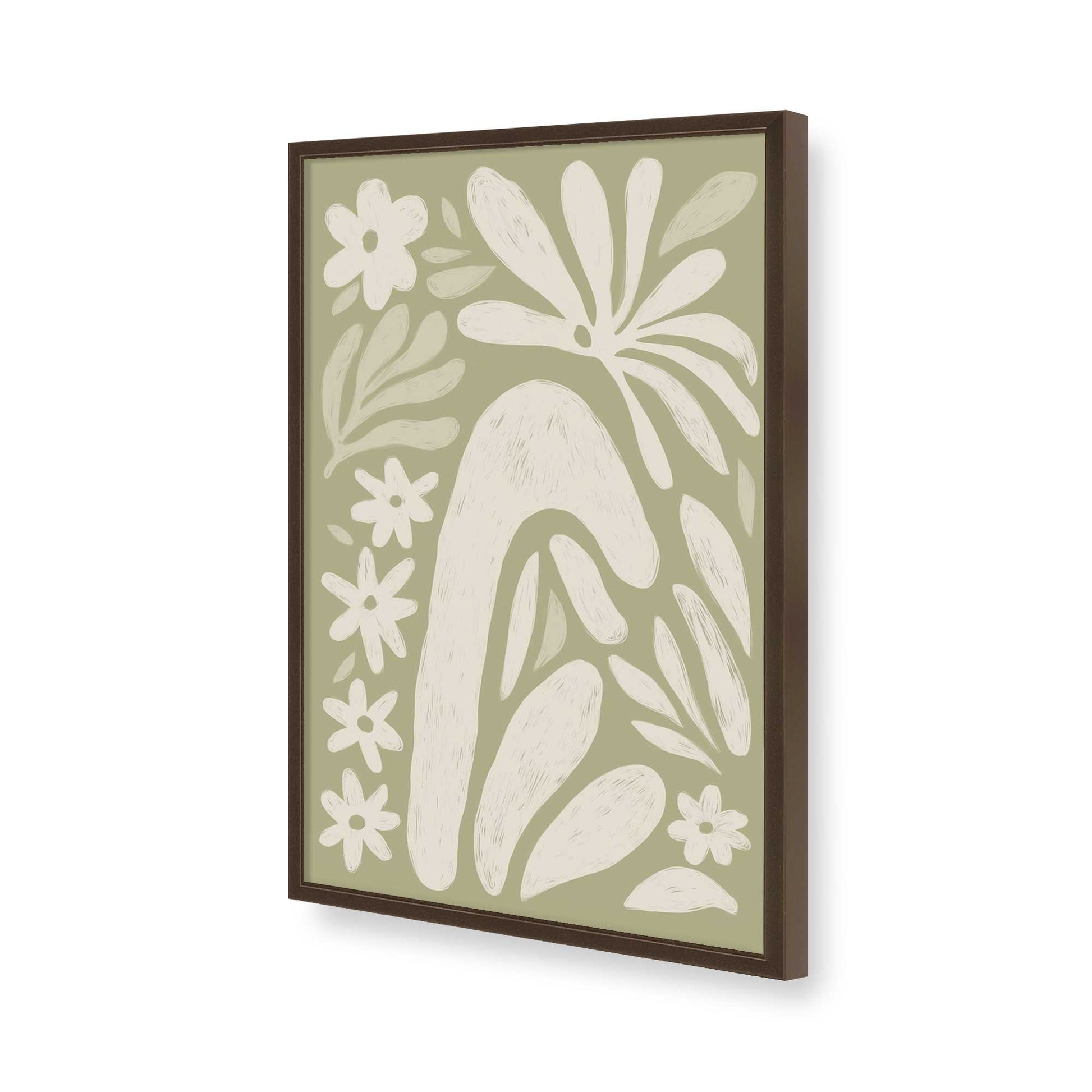 [Color:Brown], Picture of art in a Brown frame of the corner