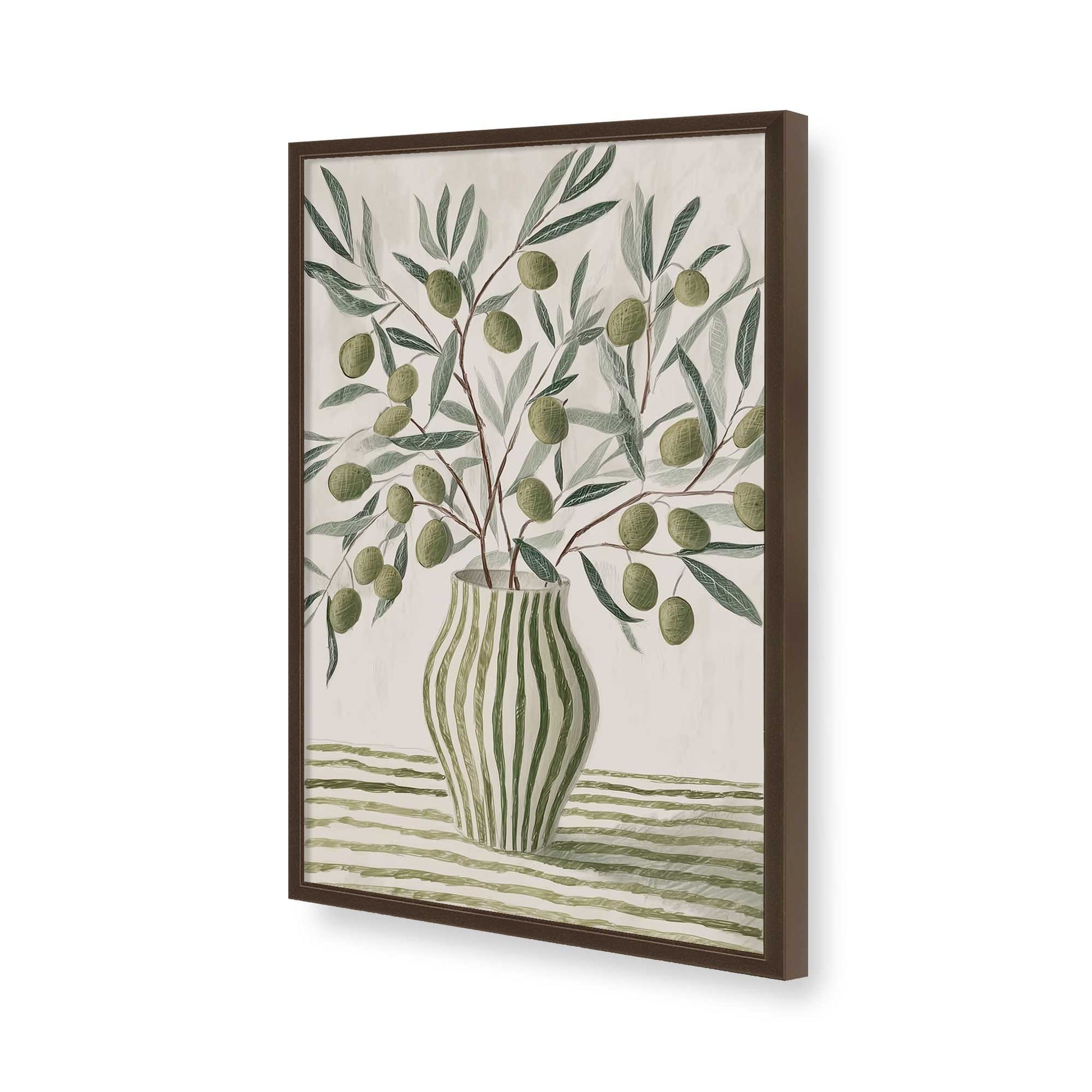 [Color:Brown], Picture of art in a Brown frame of the corner