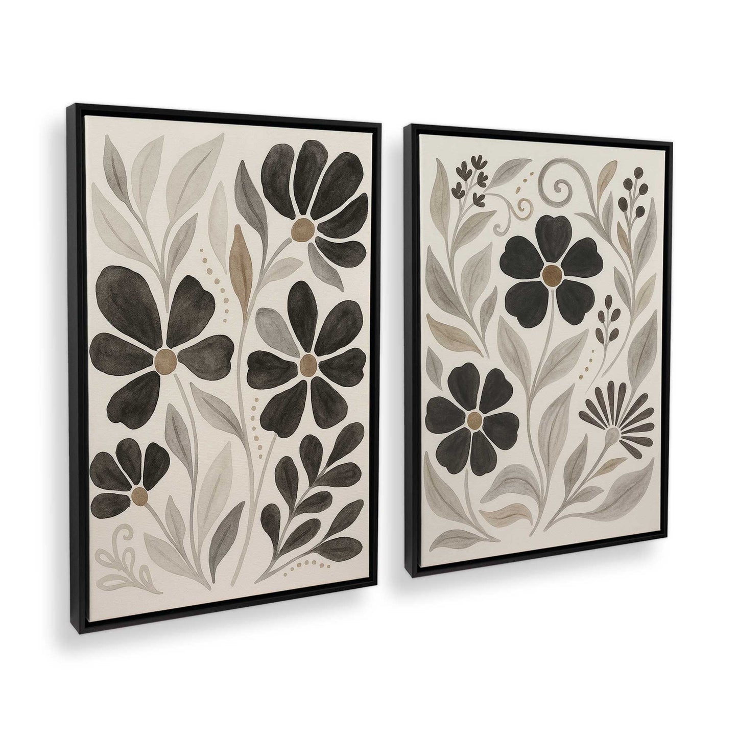 [Color:Satin Black], Picture of art in a Satin Black frame at an angle