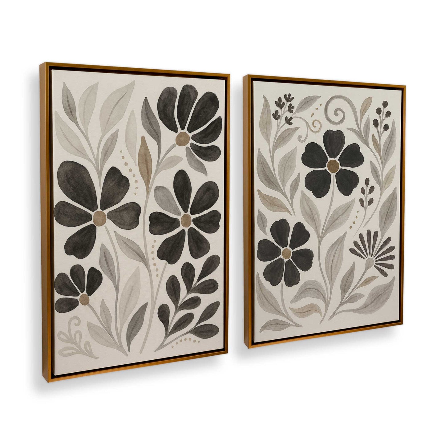[Color:Polished Gold], Picture of art in a Polished Gold frame at an angle