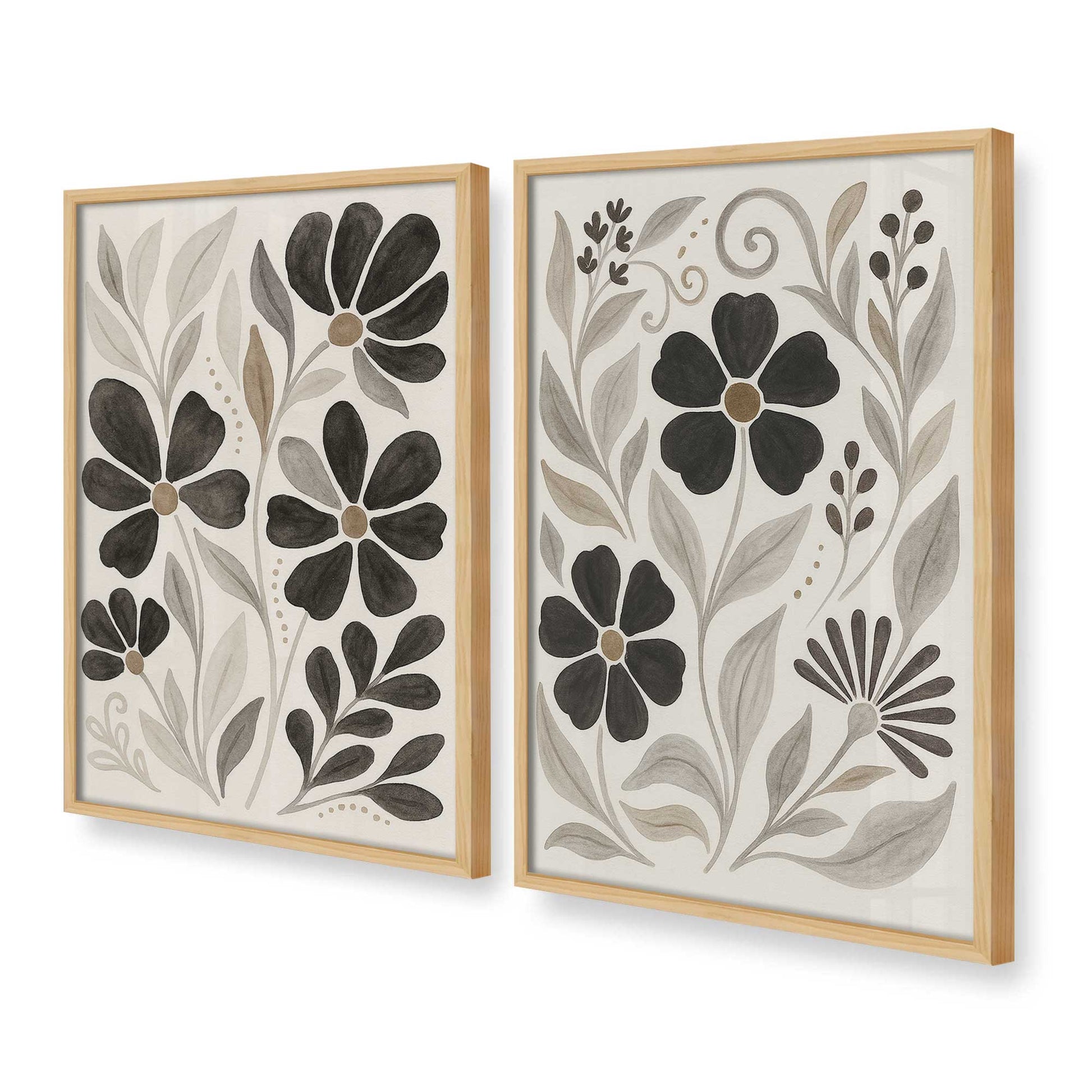 [Color:American Maple], Picture of art in a American Maple frame at an angle