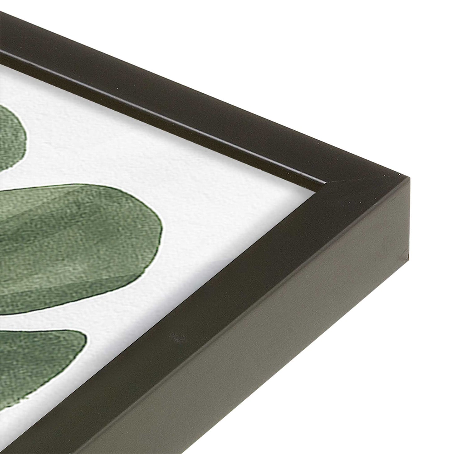 [Color:Satin Black], Picture of art in a Satin Black frame of the corner