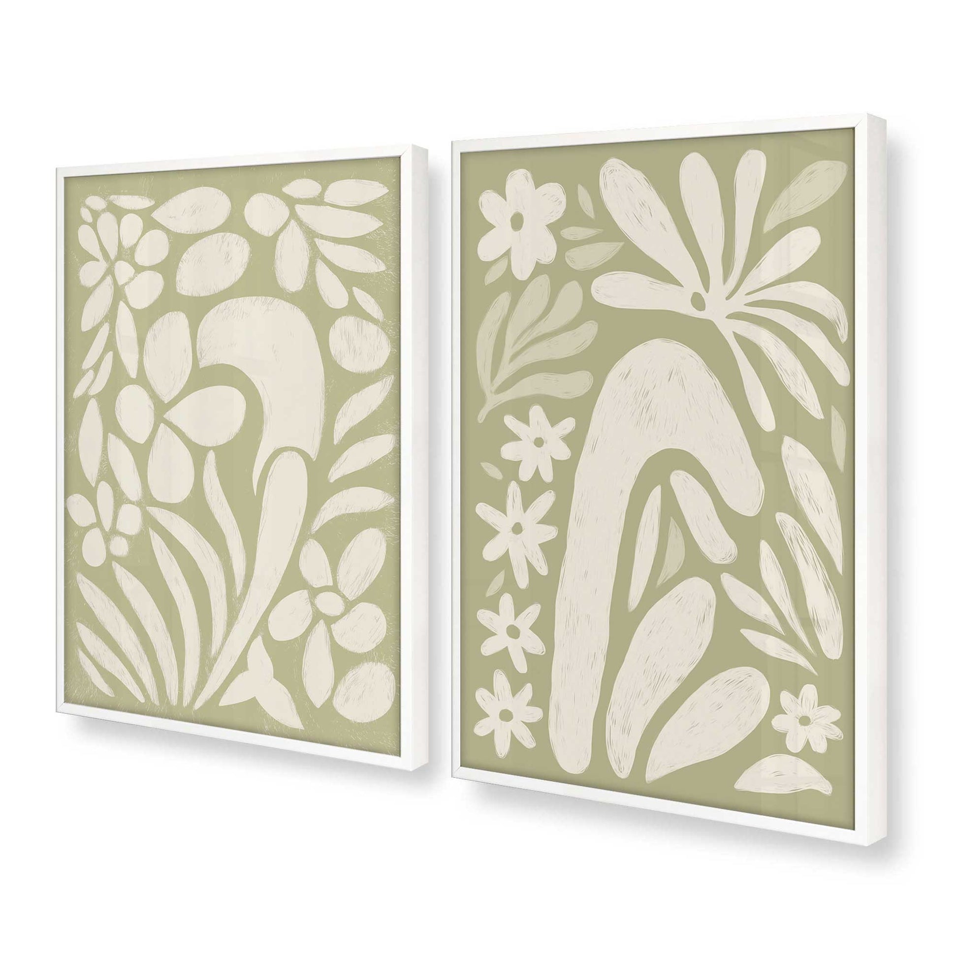 [Color:Opaque White], Picture of art in a Opaque White frame at an angle