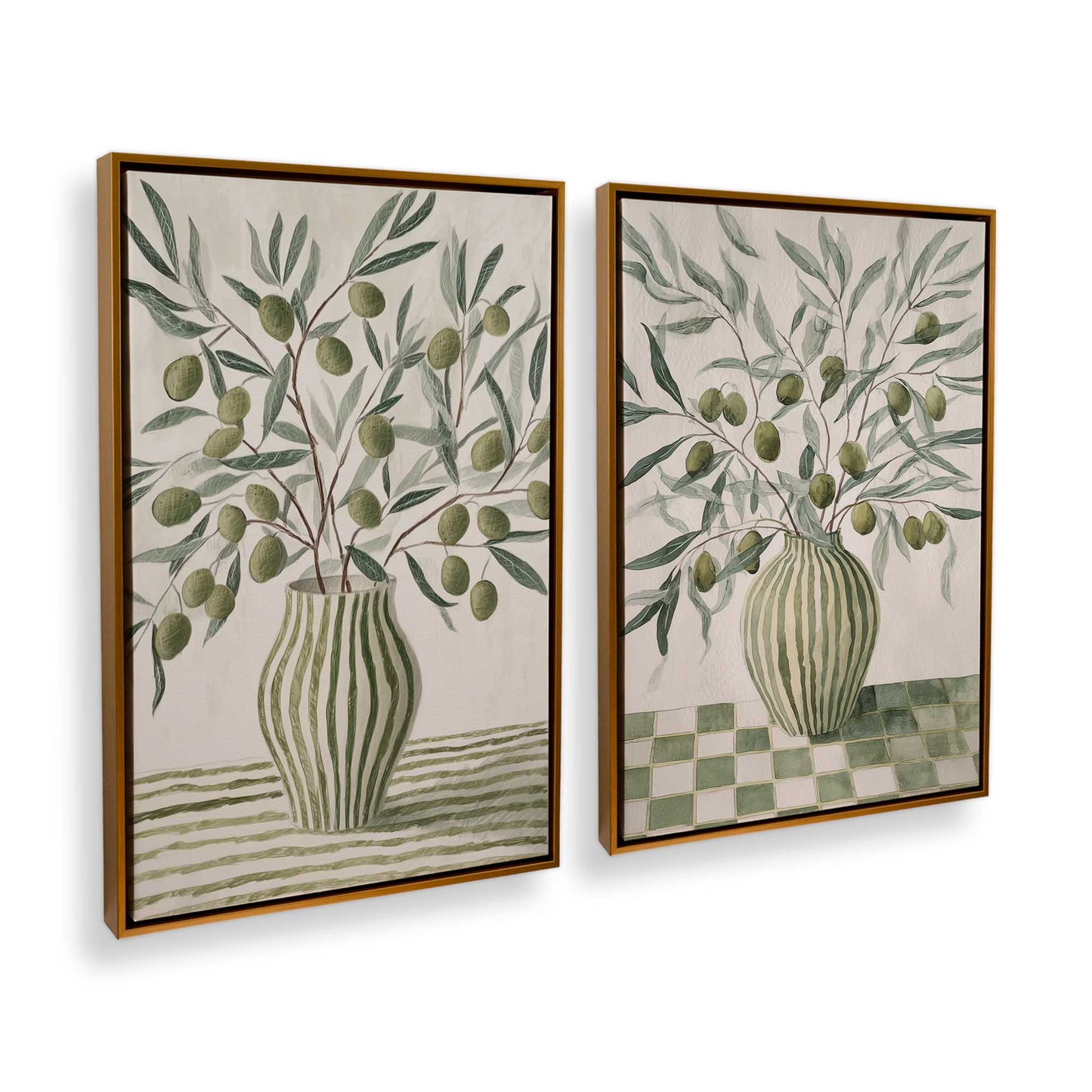 [Color:Polished Gold], Picture of art in a Polished Gold frame at an angle