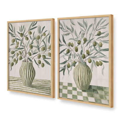 [Color:American Maple], Picture of art in a American Maple frame at an angle