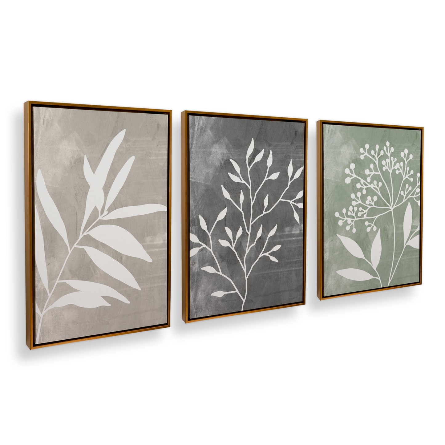 [color:Polished Gold], Picture of art in a black frame at an angle