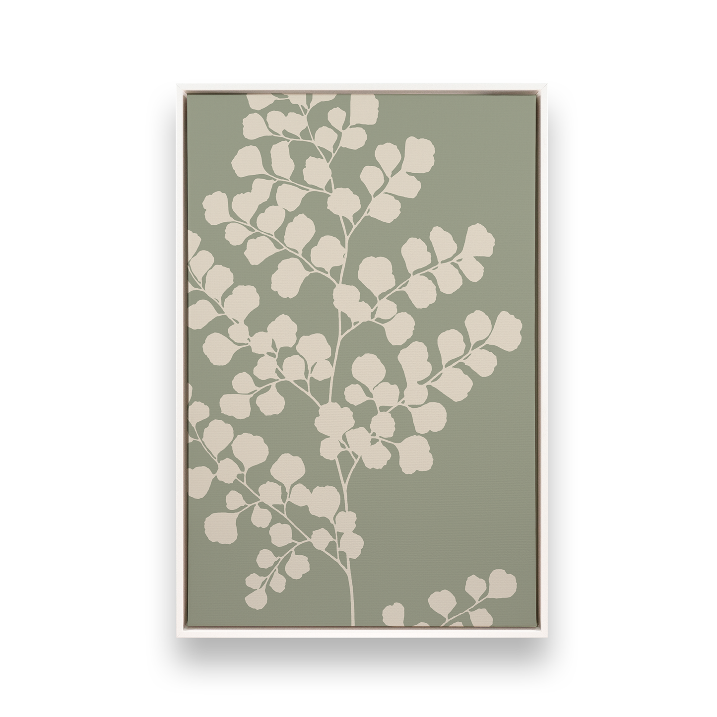 [color:Opaque White], Picture of art in a black frame at angle
