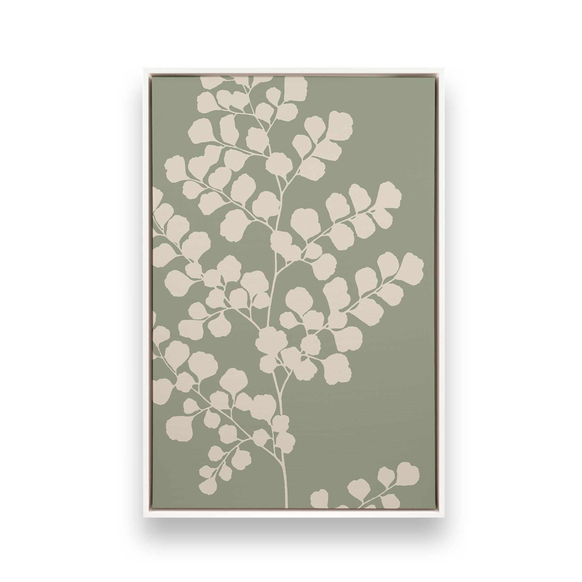 [color:Opaque White], Picture of art in a black frame at angle