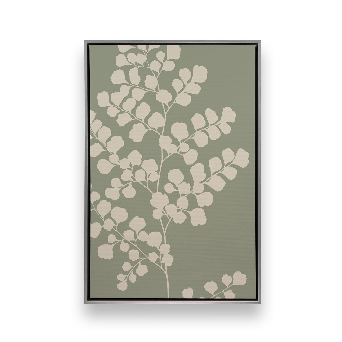 [color:Polished Chrome], Picture of art in a black frame at angle