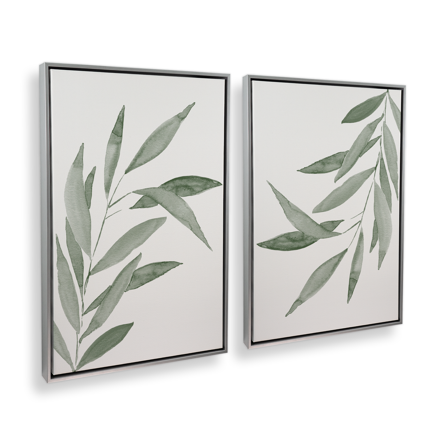 [color:Polished Chrome], Picture of art in a black frame at angle