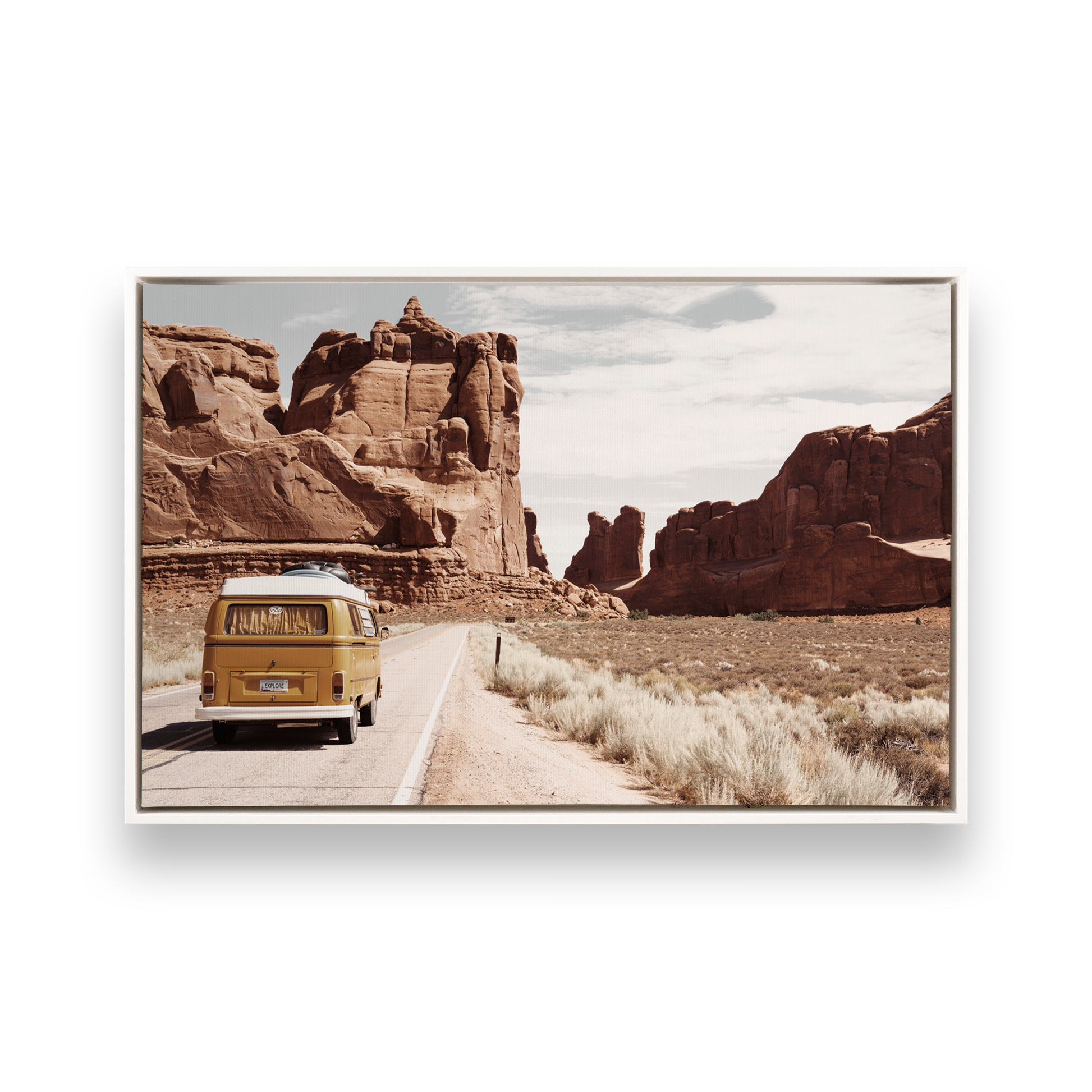 [color:Satin White], Picture of art in a black frame