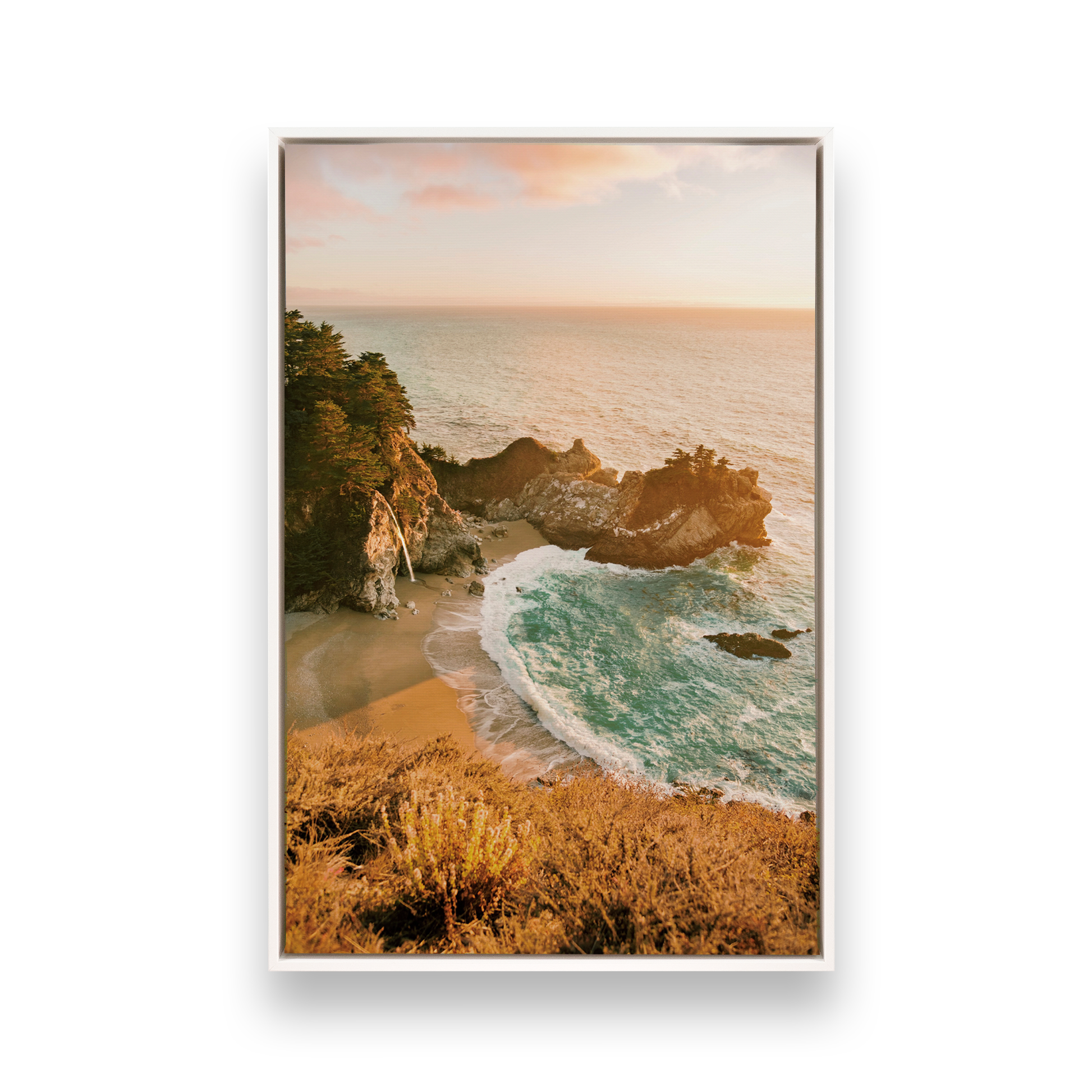 [color:Satin White], Picture of art in a black frame