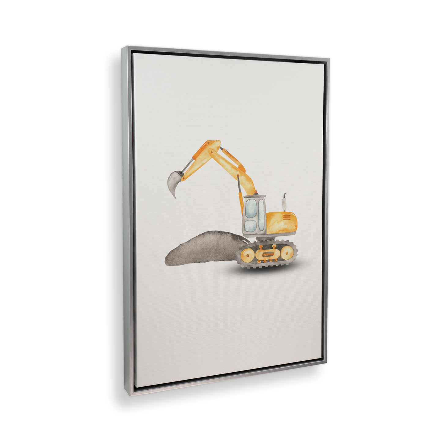 [color:Polished Chrome], Picture of art in a black frame at angle
