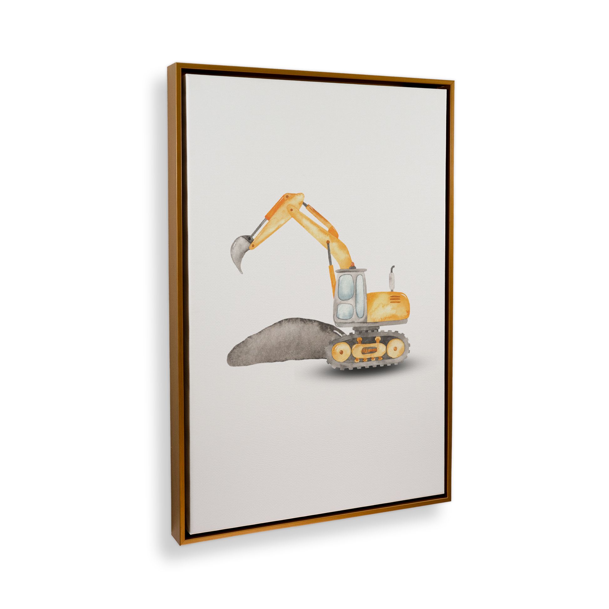 [color:Polished Gold], Picture of art in a black frame at angle
