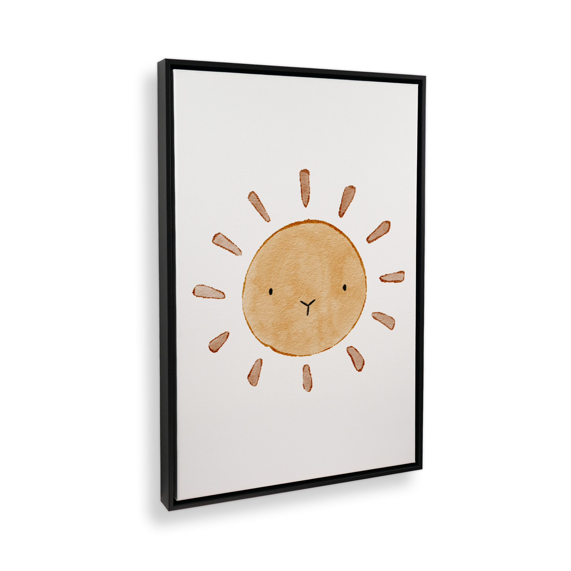 [color:Satin Black], Picture of art in a black frame at angle