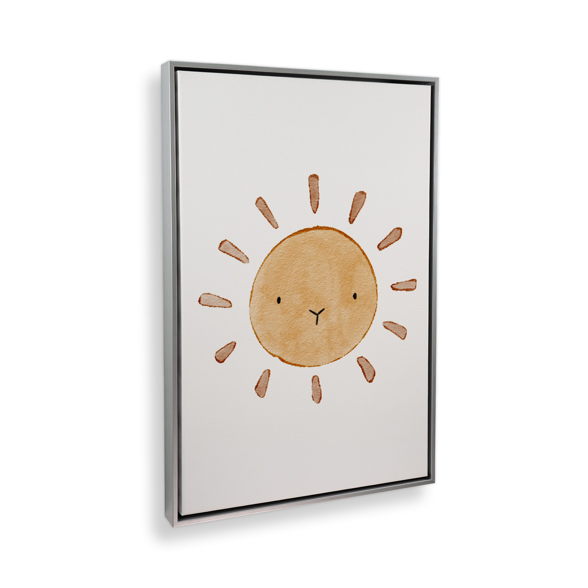 [color:Polished Chrome], Picture of art in a black frame at angle