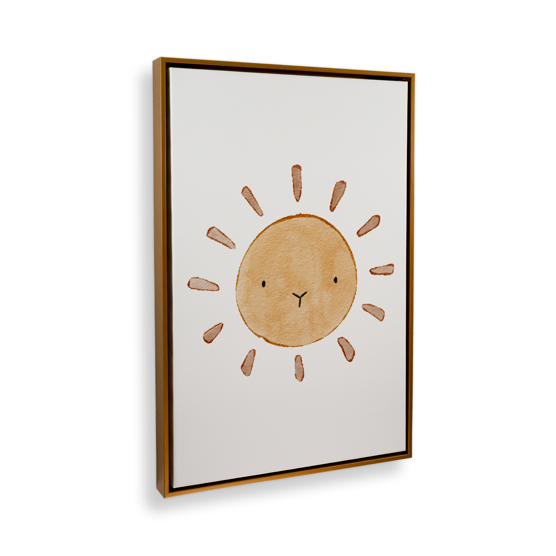 [color:Polished Gold], Picture of art in a black frame at angle