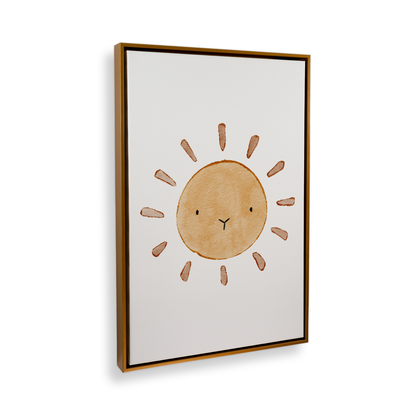 [color:Polished Gold], Picture of art in a black frame at angle