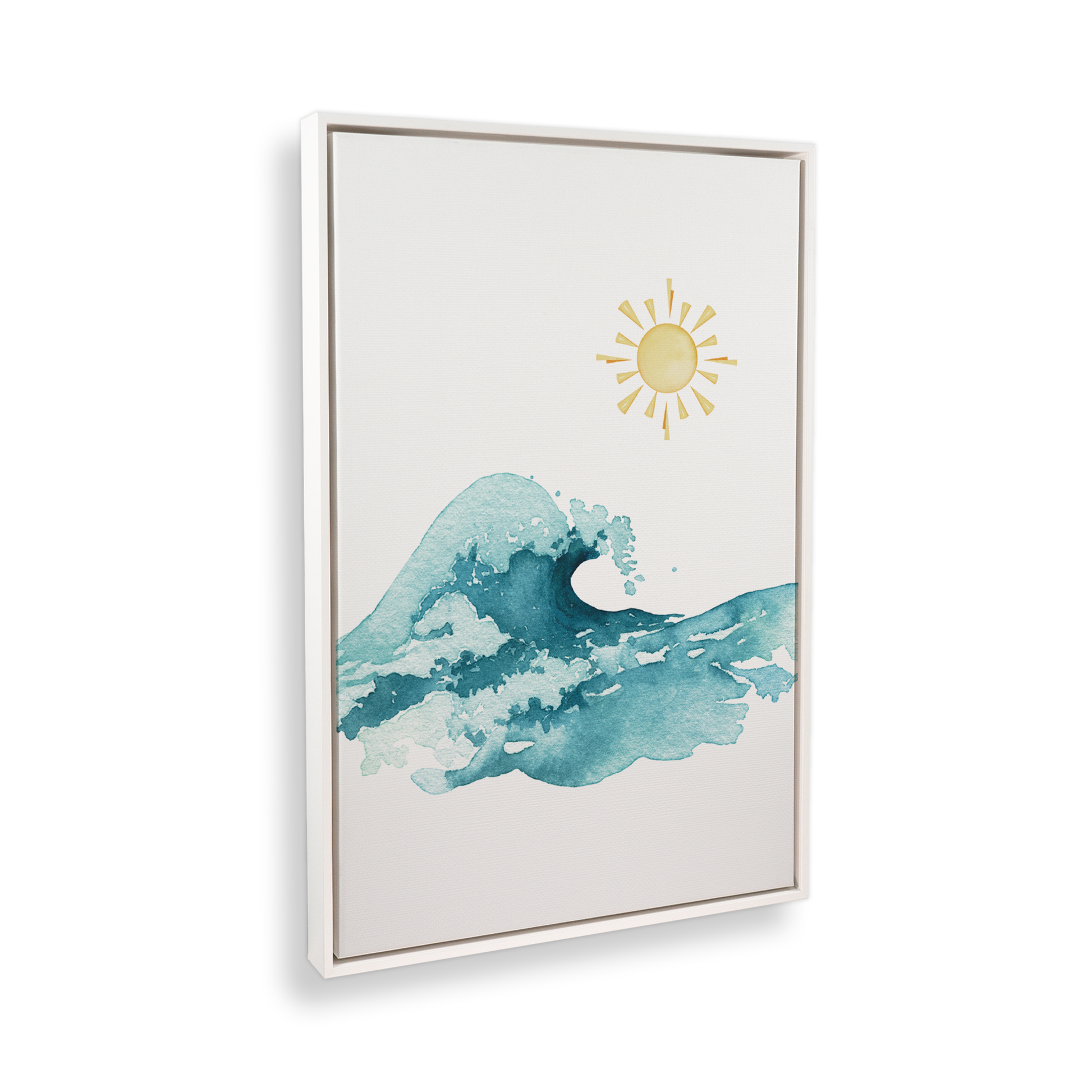 [color:Opaque White], Picture of art in a black frame at angle