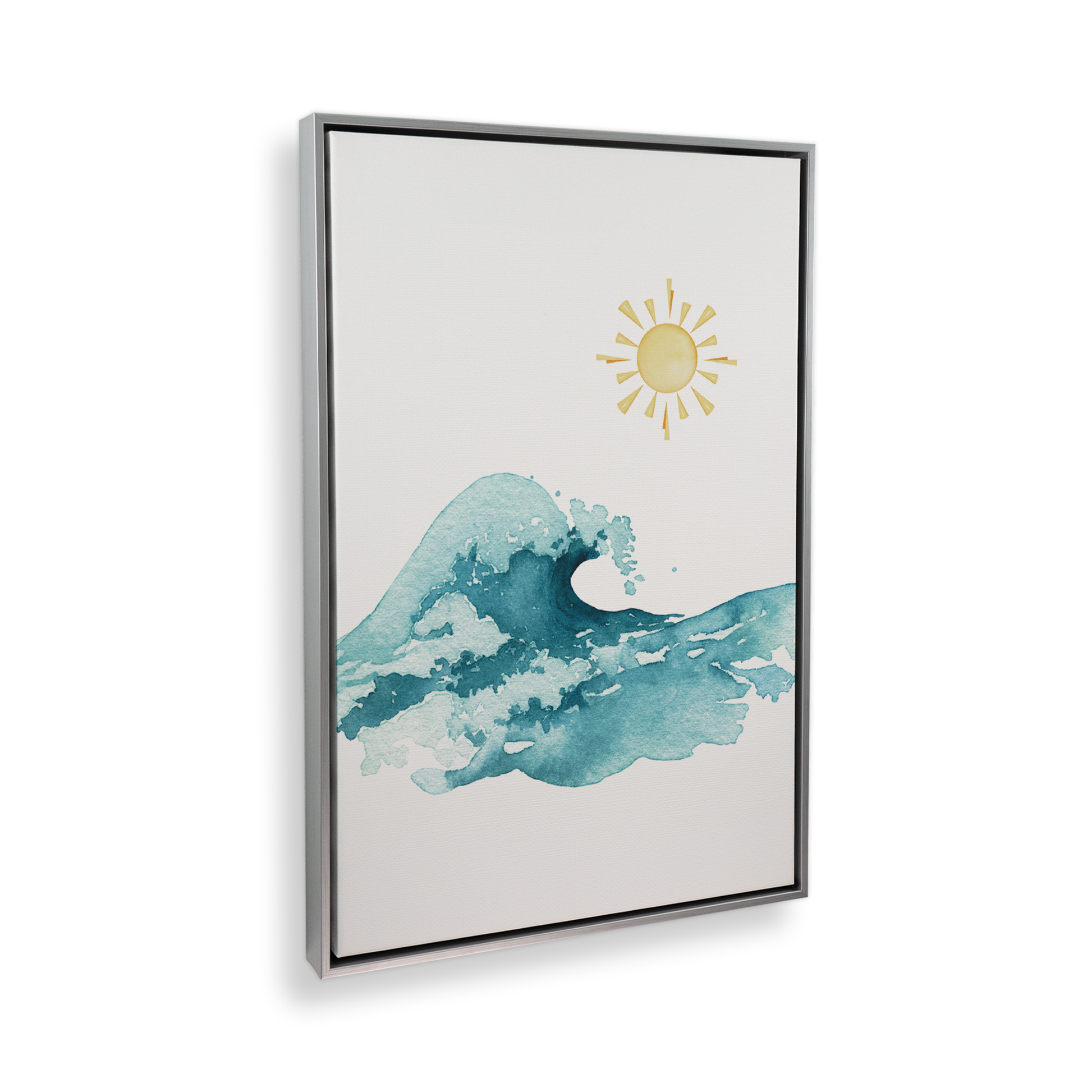 [color:Polished Chrome], Picture of art in a black frame at angle