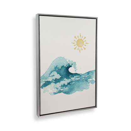 [color:Polished Chrome], Picture of art in a black frame at angle