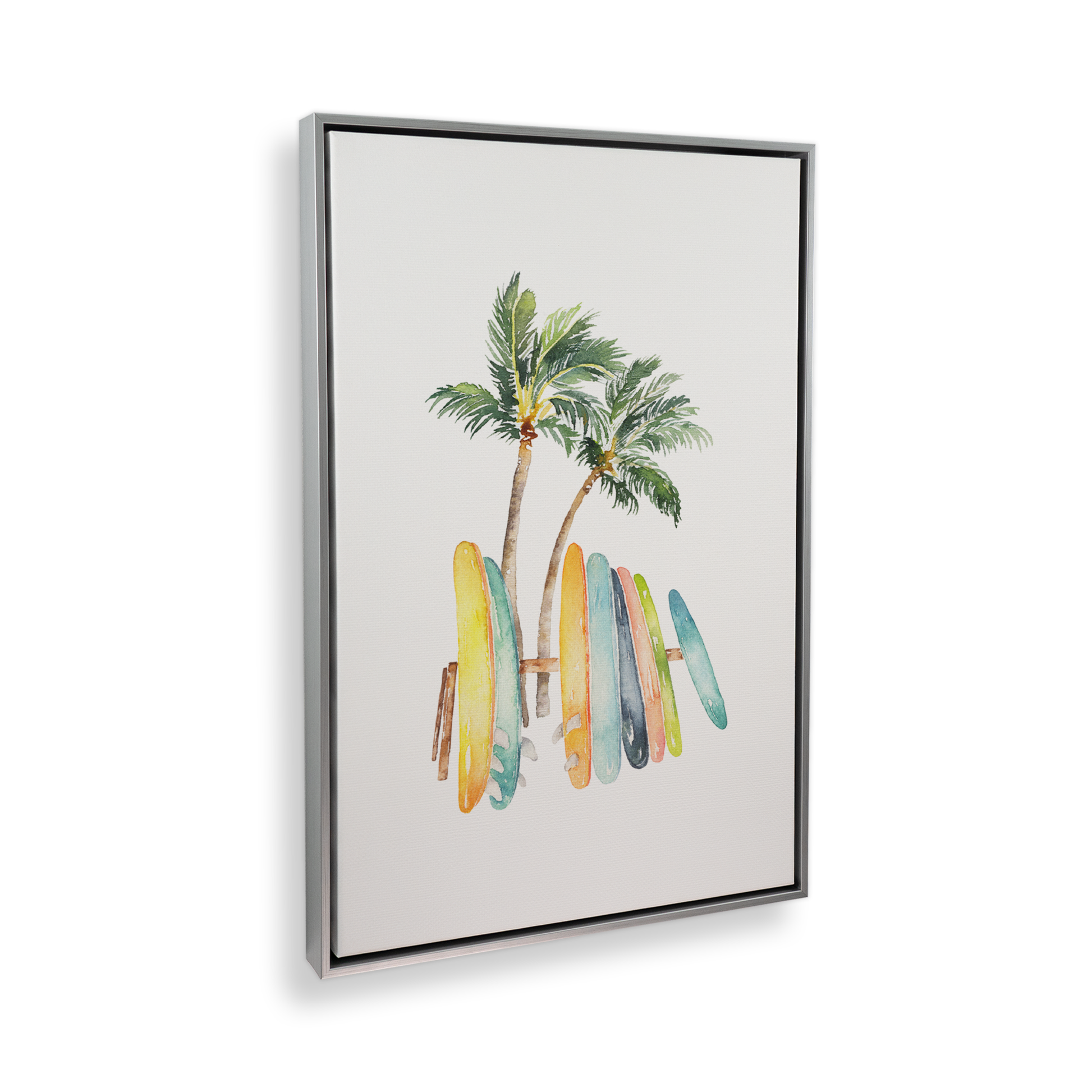 [color:Polished Chrome], Picture of art in a black frame at angle