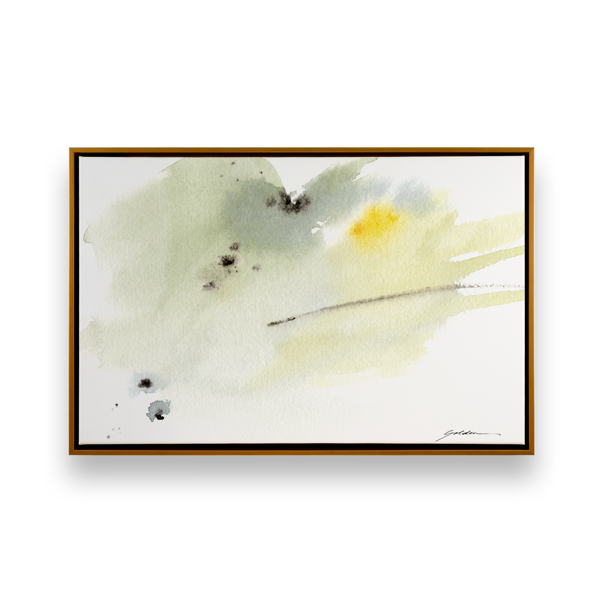 [color:Polished Gold], Picture of art in a black frame